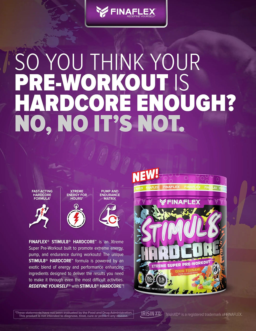 FINAFLEX STIMUL8 Hardcore, Grape Escape - Extreme Energy, Strength & Endurance FINAFLEX Au supplements