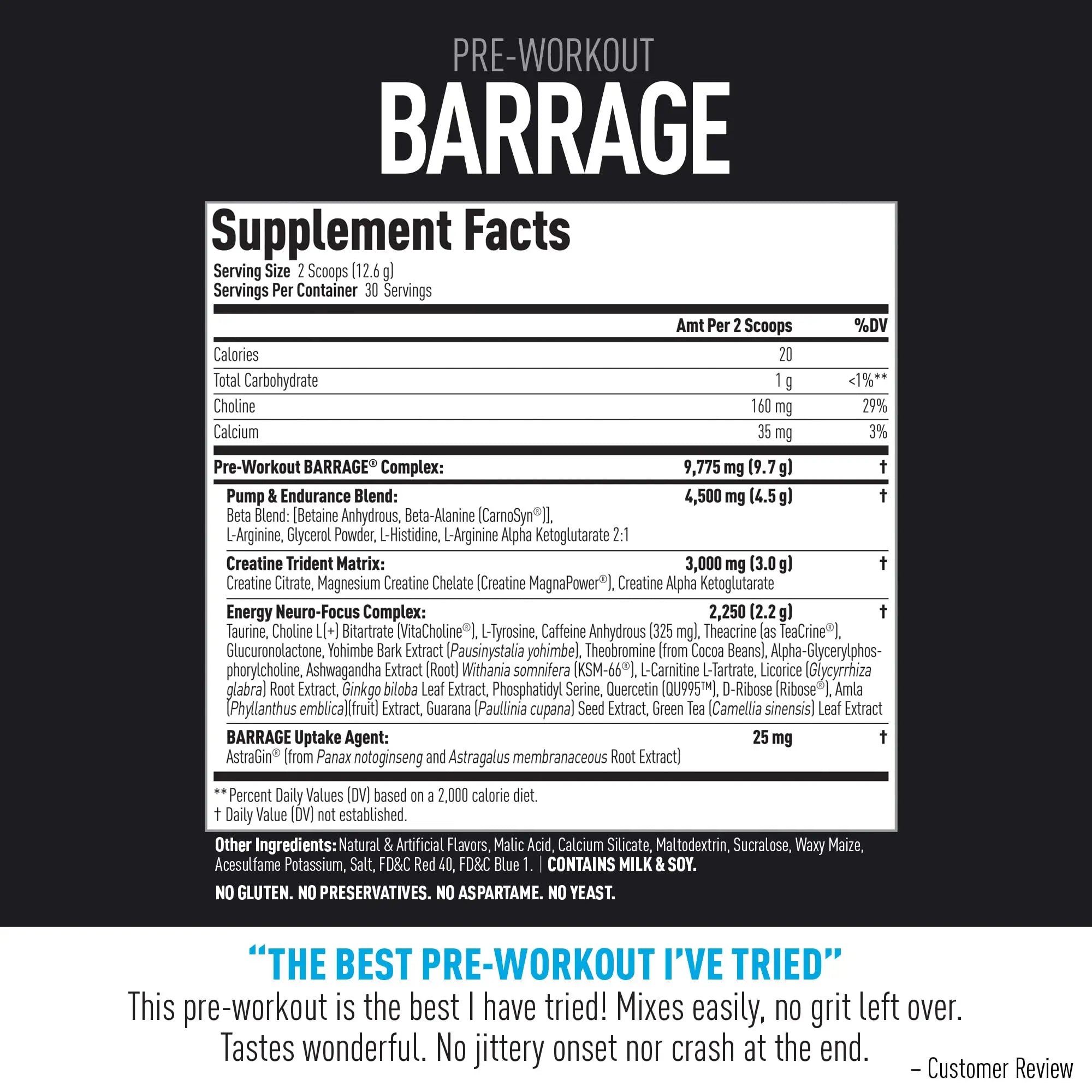 (CORE)ACTIVE Barrage Pre Workout Powder - Preworkout for Women & Men, Creatine (CORE)ACTIVE Au supplements