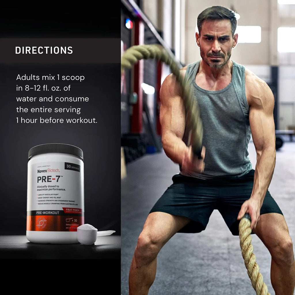 Novex Biotech PRE-7 Pre-Workout Powder – Best preworkout for Men - Boost Energy Novex Biotech Au supplements