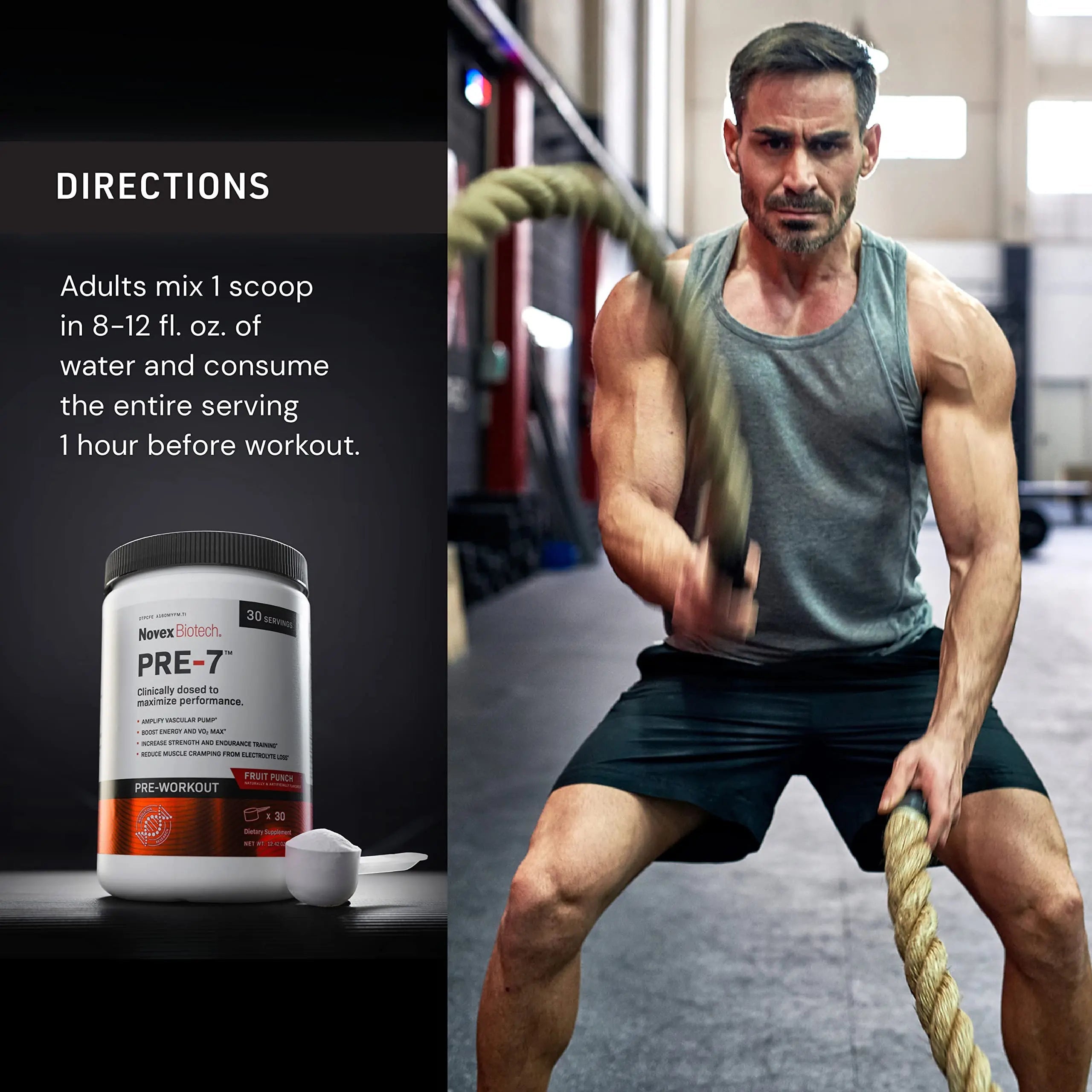 Novex Biotech PRE-7 Pre-Workout Powder – Best preworkout for Men - Boost Energy Novex Biotech Au supplements