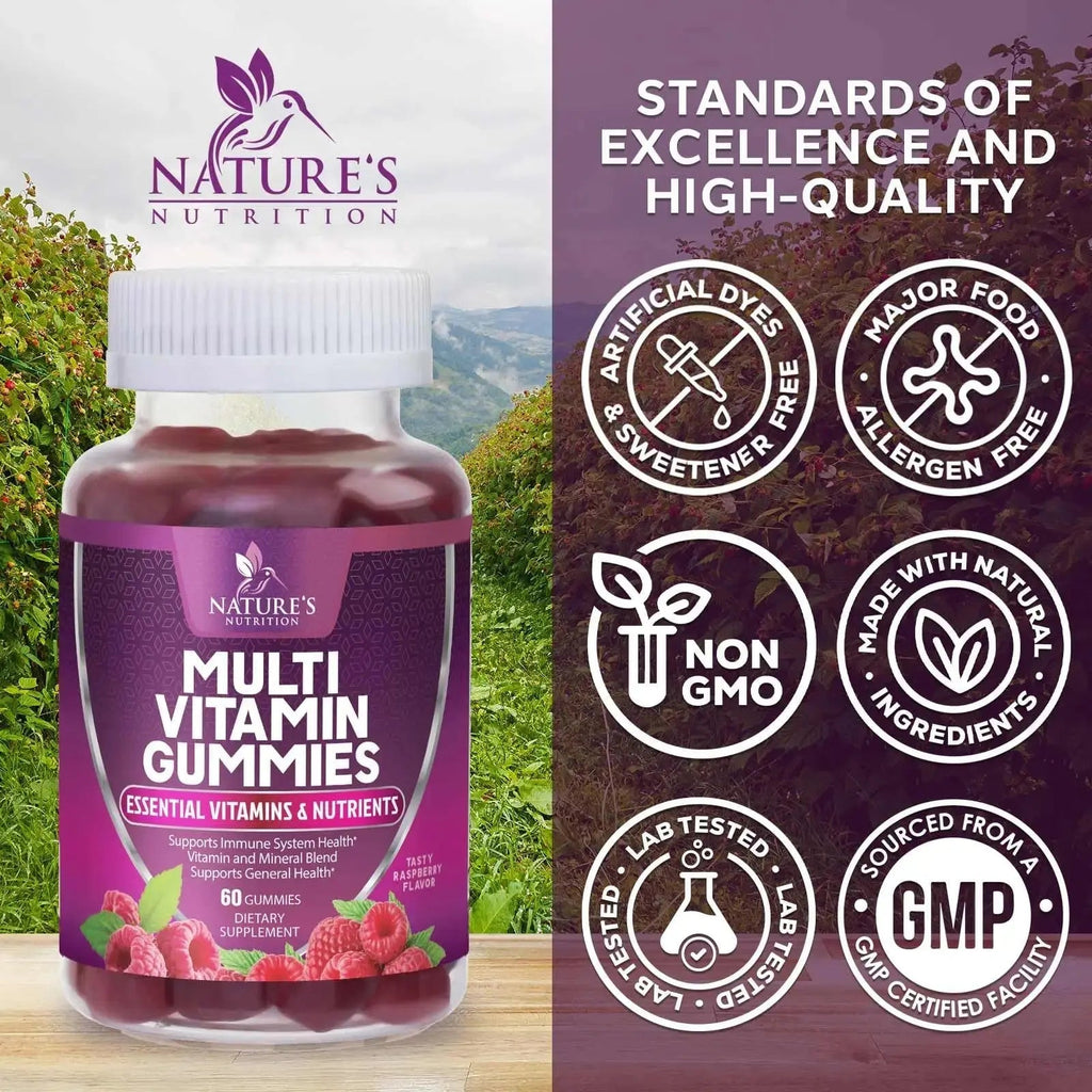 Multivitamin Gummies for Adult with Vitamins A, C, D, B12 - Gummy Multivitamins for Daily Nutritional Support Nature's Nutrition Au supplements