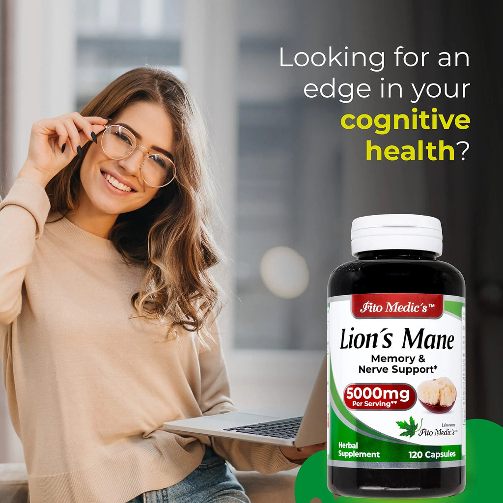 Lab | Lions Mane | 5000 mg per Serving | 120 Capsules | lions mane supplement | lions mane FITO MEDIC'S Au supplements