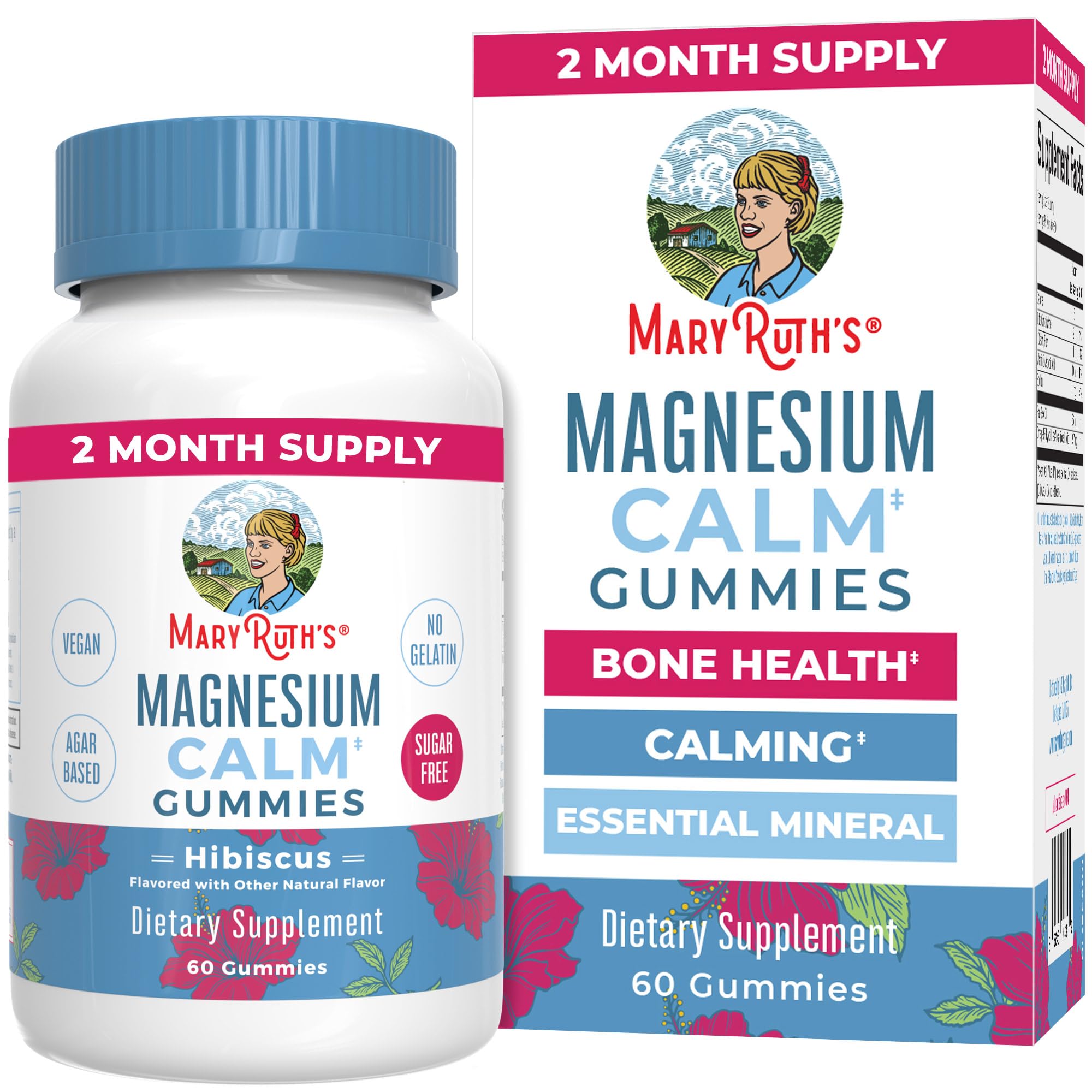 MaryRuth Organics Calm Magnesium Citrate Gummies | 2 Month Supply | Sugar Free | Magnesium Supplement for Adults