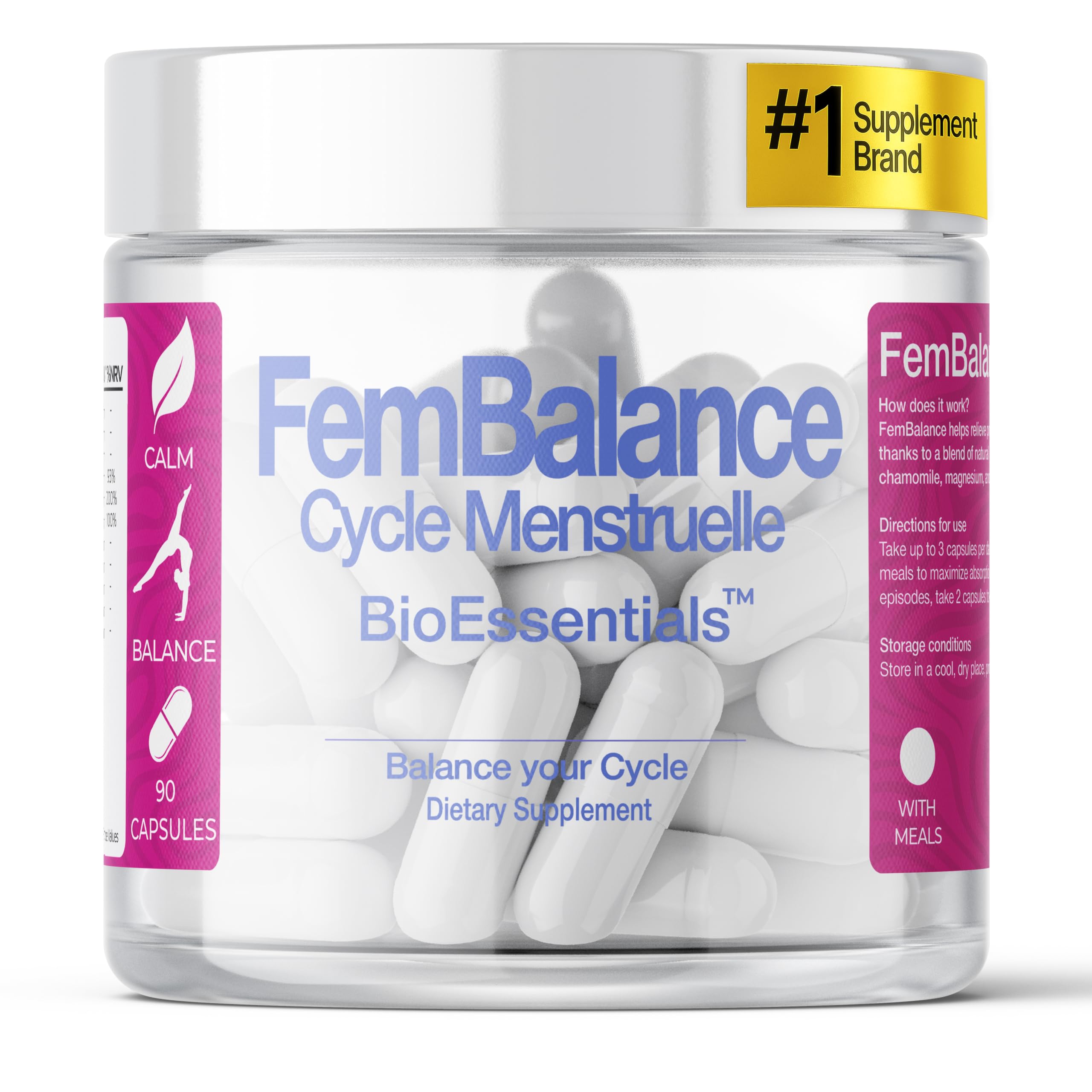 BioEssentials FemBalance® – Women’s Hormone Balance Supplement for PMS Support & Menstrual Cramp Relief - Ashwagandha, Magnesium & Chamomile for Hormonal Balance, Mood & Energy – 90 Vegan Capsules BioEssentials Au supplements