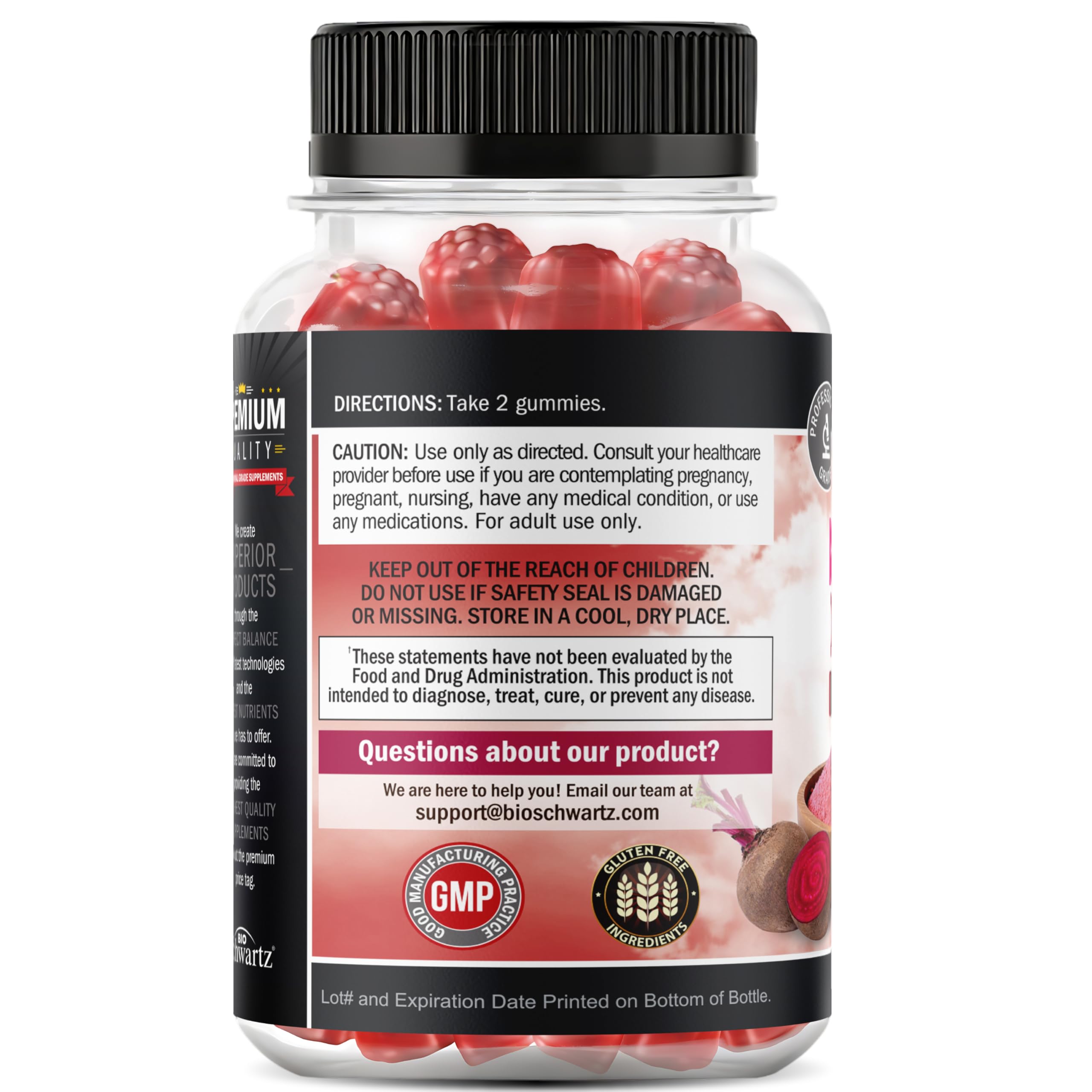 Sugar Free Beet Root Gummies - Nitric Oxide Gummies Infused with Coconut Oil for Highest Absorption - Supports Energy & Whole Body Health
