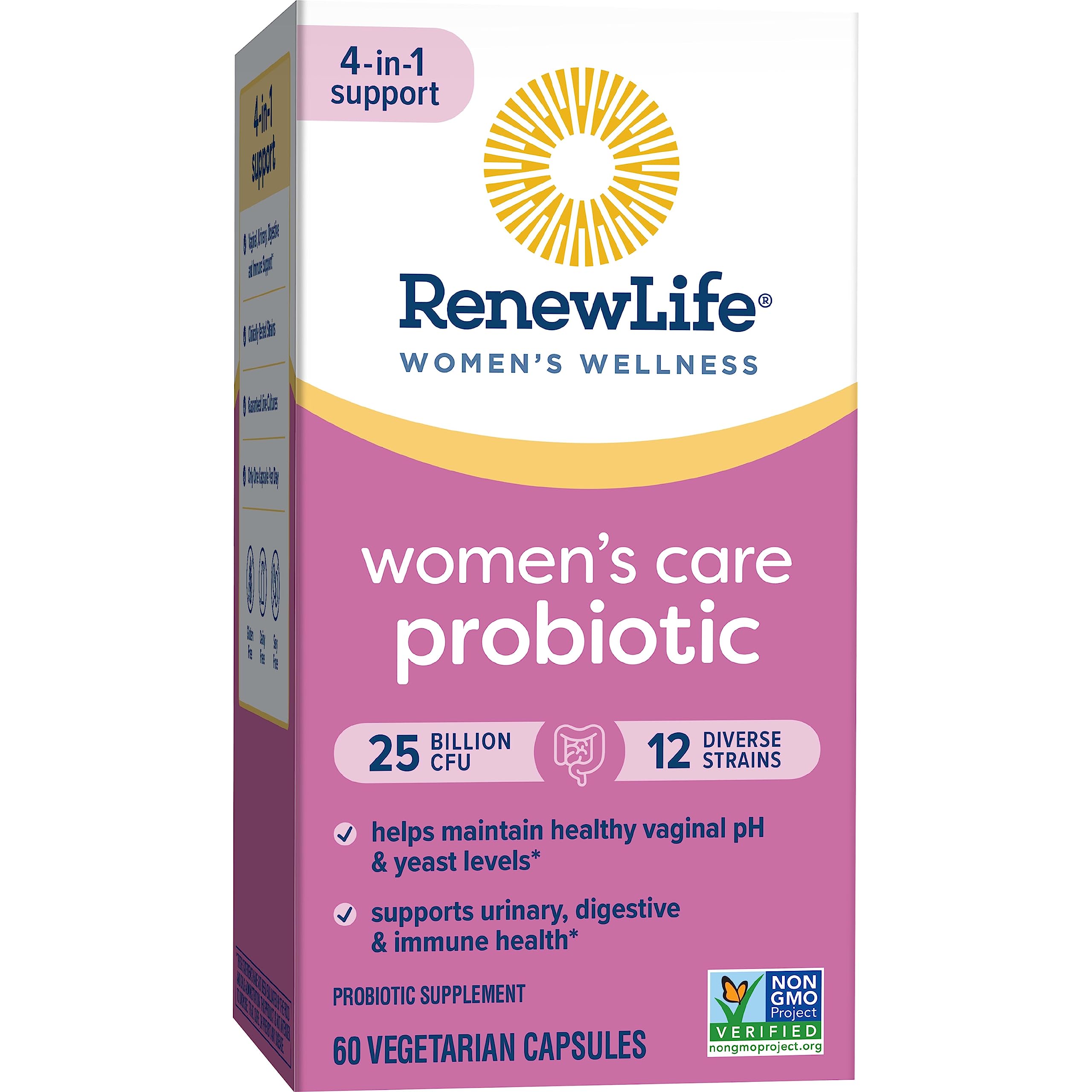 Renew Life Women's Probiotic Capsules, Supports pH Balance for Women, Vaginal, Urinary, Digestive and Immune Health, L. Rhamnosus GG, Dairy, Soy and Gluten-Free, 25 Billion CFU - 60 Ct Renew Life Au supplements
