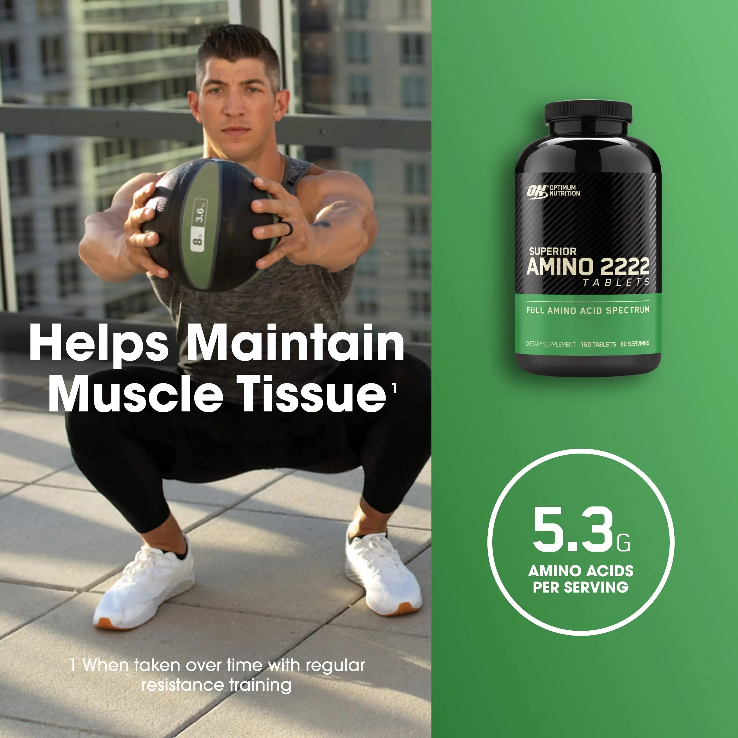 Optimum Nutrition Superior Amino 2222 Tablets, Complete Essential Amino Acids, EAAs Optimum Nutrition Au supplements