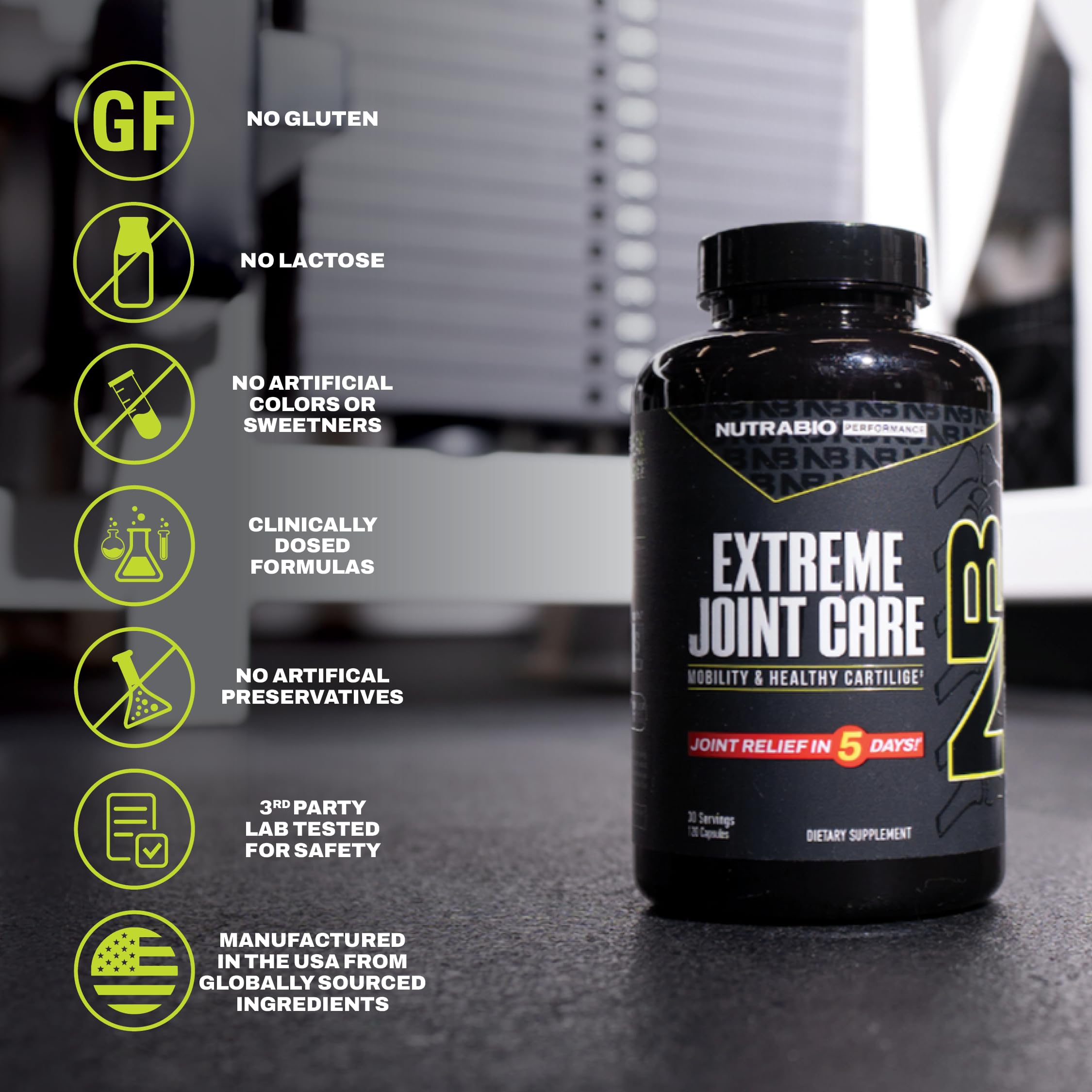 NutraBio Extreme Joint Care - Joint Support Supplement - Joint Health Supplement, Supports Joints, Mobility, and Cartilage - 120 Capsules NutraBio Au supplements