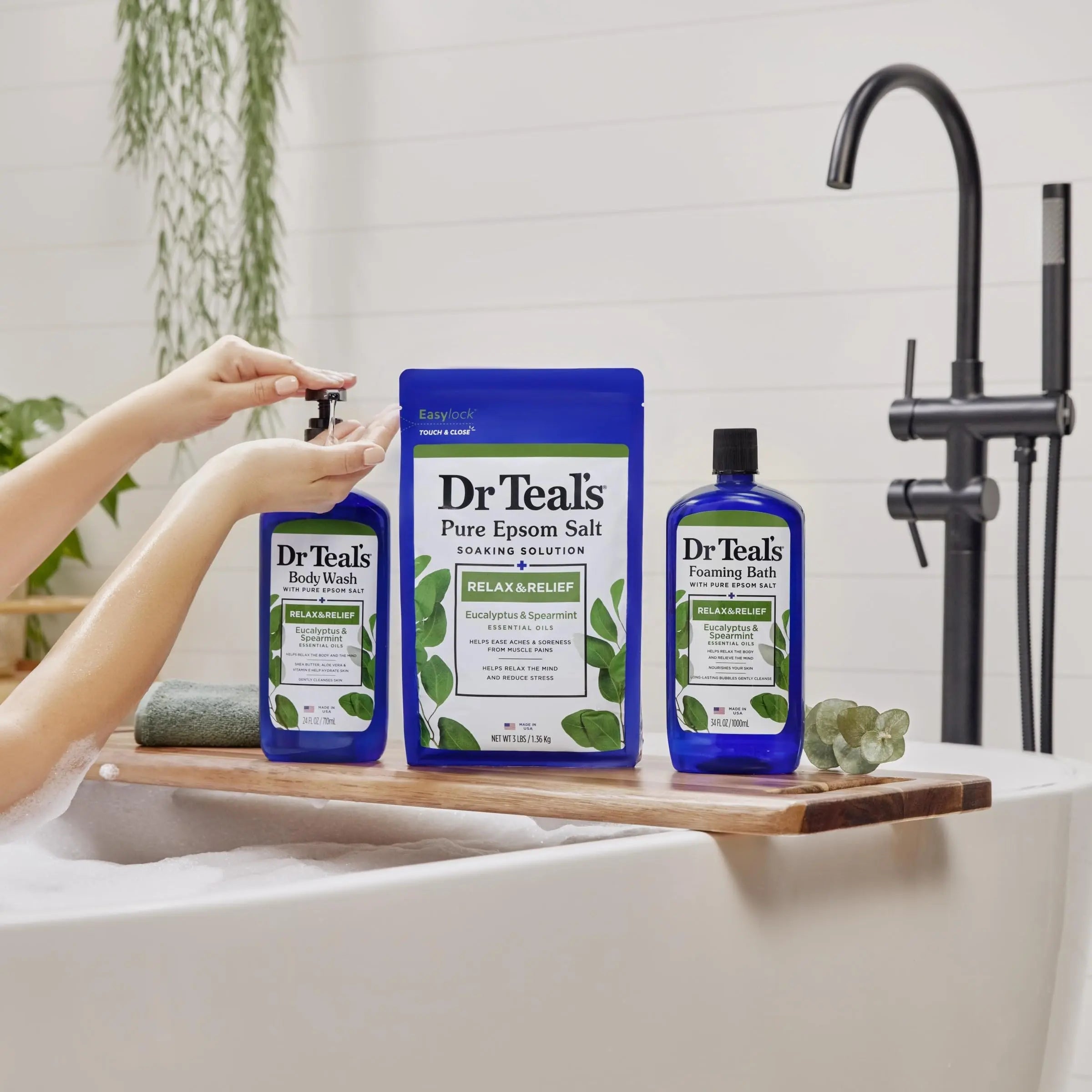 Dr Teal's Foaming Bath with Pure Epsom Salt, Relax & Relief with Eucalyptus & Spearmint Dr Teal's Au supplements