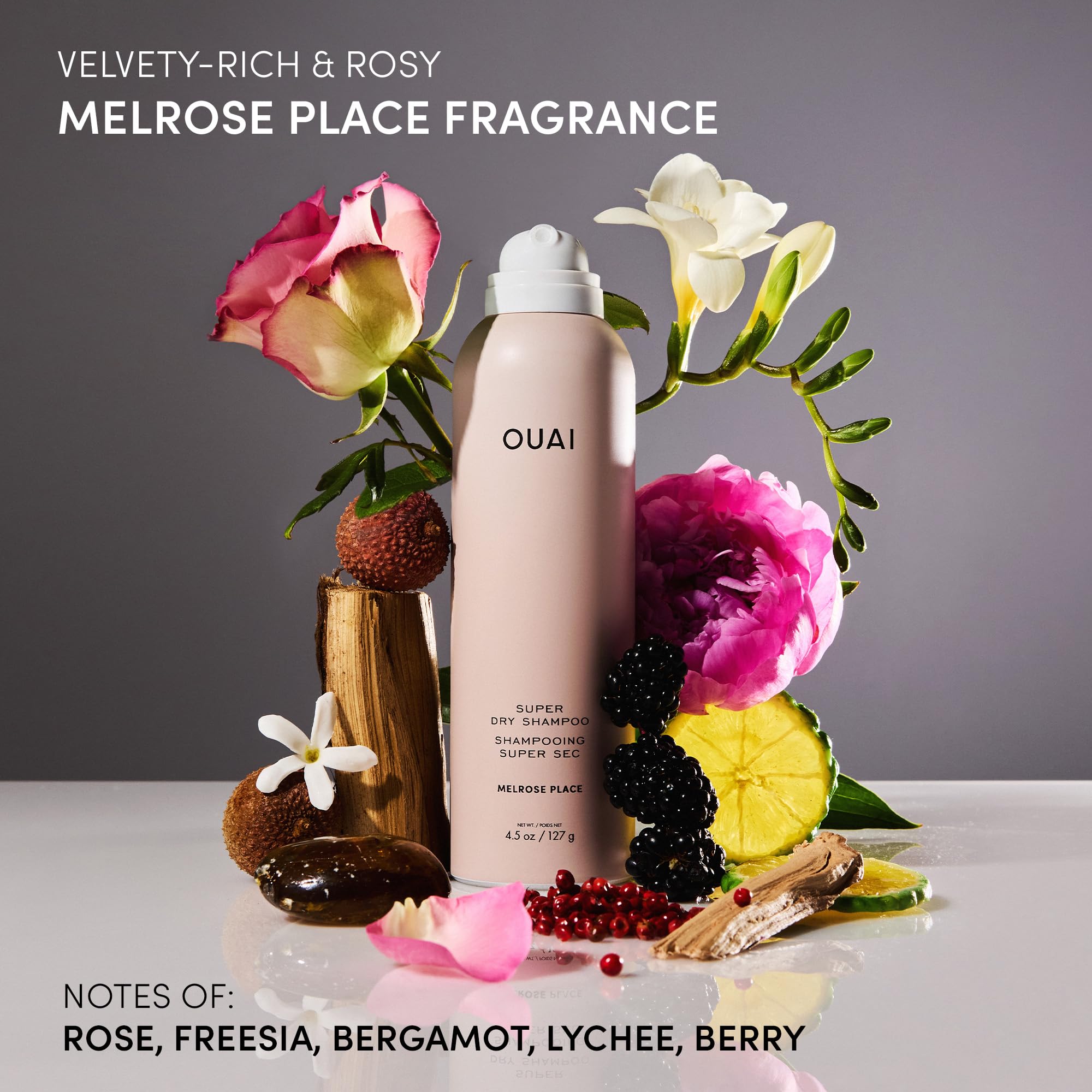 OUAI Super Travel Size Dry Shampoo - Volumizing Dry Shampoo - Absorbs Oil, Dirt & Sweat - Blends Seamlessly into Hair with Zero Residue & Enriched with a Long-Lasting Scent - Melrose Place (2 oz) OUAI Au supplements