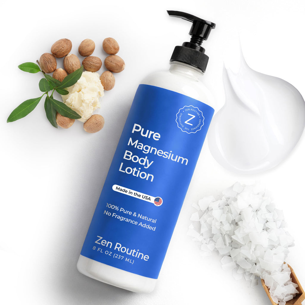 Zen Routine Magnesium Lotion for Sleep, Leg Cramps & Muscle Soreness with Shea Butter | Award-Winning Cream For Sleep – Safe for Kids – Unscented, Non-Greasy, Ultra Soothing – Made in USA Zen Routine Au supplements