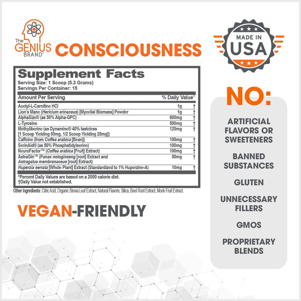 Genius Consciousness, Super Nootropic Brain Supplement Powder, Watermelon The Genius Brand Au supplements