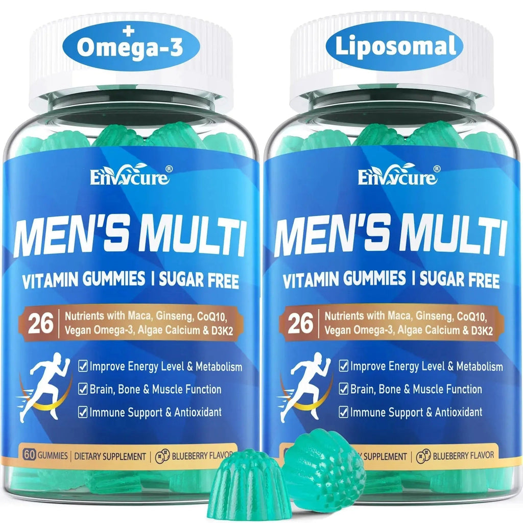 Methylated Multivitamin for Men Gummies, Vegan Omega 3, CoQ10, Zinc, Vitamin A C D3 K2 E B Complex, Calcium, Magnesium, Lycopene EnvyCure Au supplements