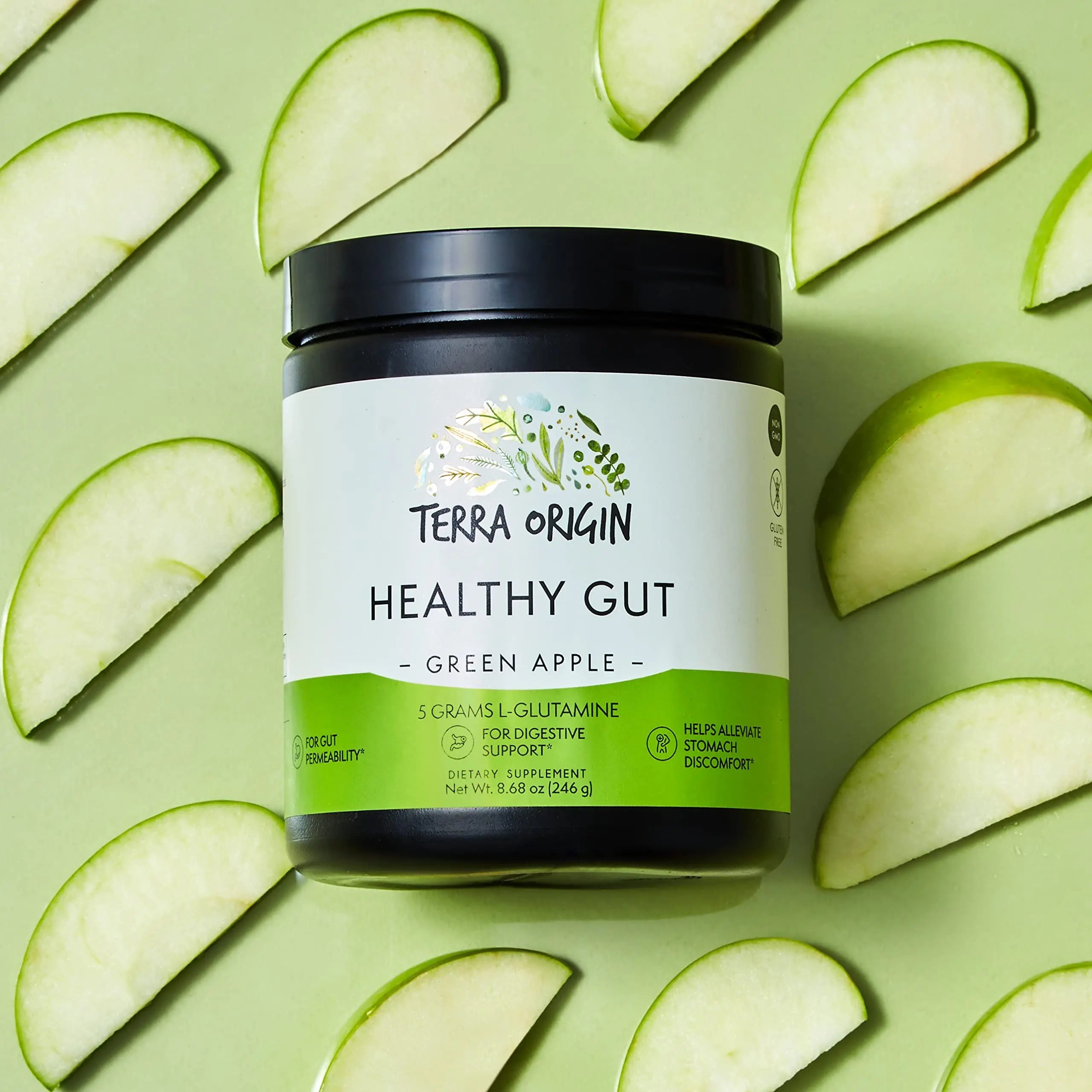Healthy Gut Green Apple | 30-Servings with L-Glutamine, Zinc, Glucosamine, Slippery Elm Bark, Marshmallow Root and More! TERRA ORIGIN Au supplements