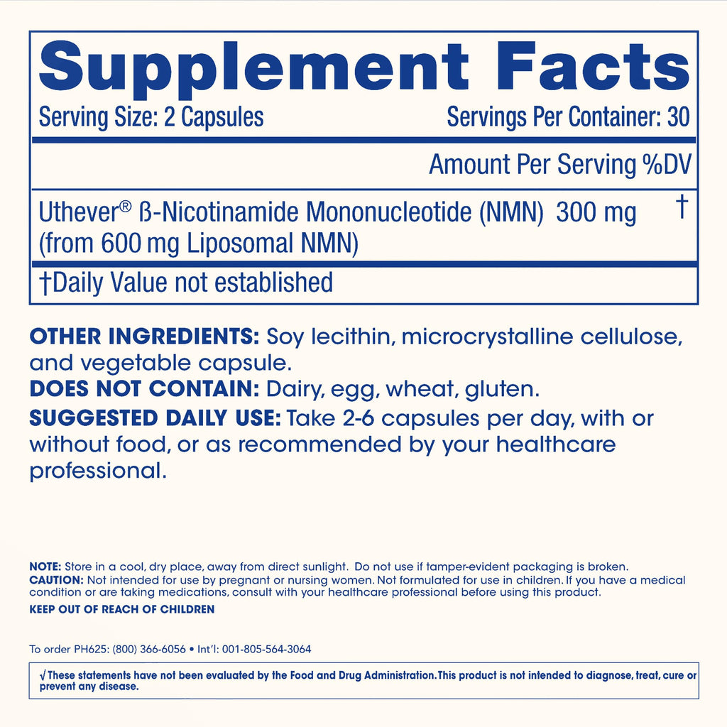 ProHealth Longevity, Liposomal NMN Pro 300, 300 mg, 60 Capsules (150 mg per Capsule) ProHealth Au supplements