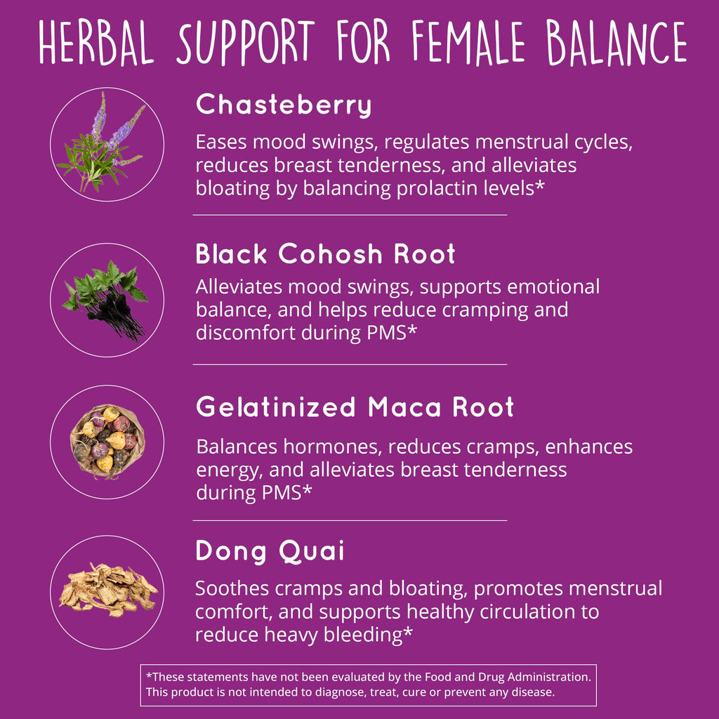 Hormone Balance for Women – PMS Support Supplement, Menopause & Perimenopause | Bloating Relief, Menstrual Cramp, Mood, PMDD | Chasteberry Supplements, Black Cohosh, Dong Quai | Vegan, Non-GMO, 60 Ct Happy Healthy Hippie Au supplements
