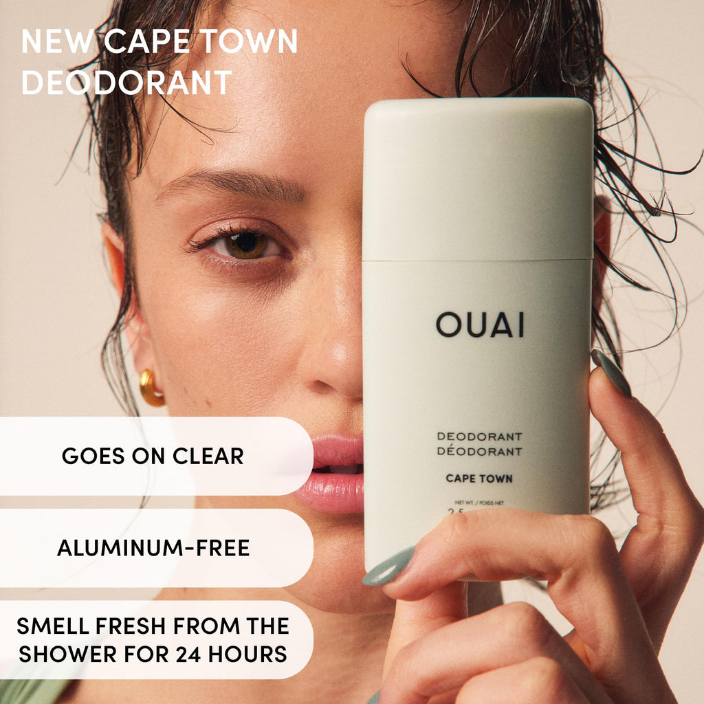 OUAI Aluminum Free Deodorant - Women's Deodorant with 24-Hour Odor Control & Invisible Application - Enriched with Notes of Wet Grass, Ginger, Basil & Green Fig - Cape Town (2.5 oz) OUAI Au supplements