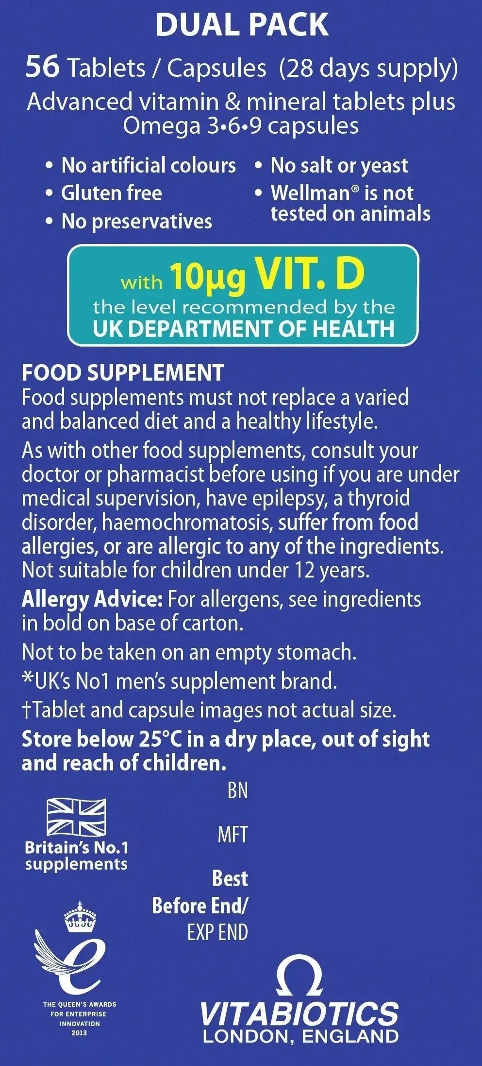 Vitabiotics Ltd Vitabiotics Wellman Plus, 56 Tablets/Capsules Wellman Au supplements