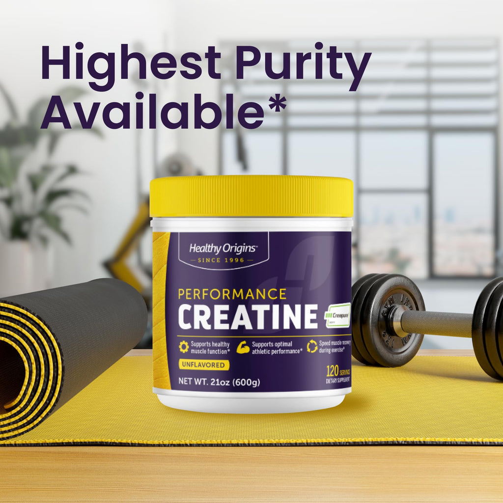 Healthy Origins® Performance Creatine with Creapure®, Unflavored Micronized Powder, Supports Muscle Function, Energy & Recovery, 21.2oz (600g), 120 Servings Healthy Origins Au supplements