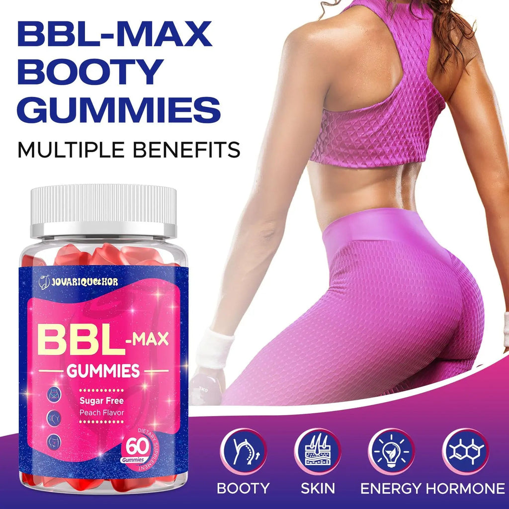 Jovariquethor Booty Gummies for Women - BBL Gummies with Multivitamins and Herbal Extracts - Peach Flavor - 60 Count Jovariquethor Au supplements