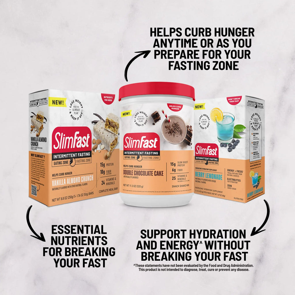 SlimFast Intermittent Fasting, Casein Protein Powder, Biotin with Vitamin & Mineral Bend SlimFast Au supplements