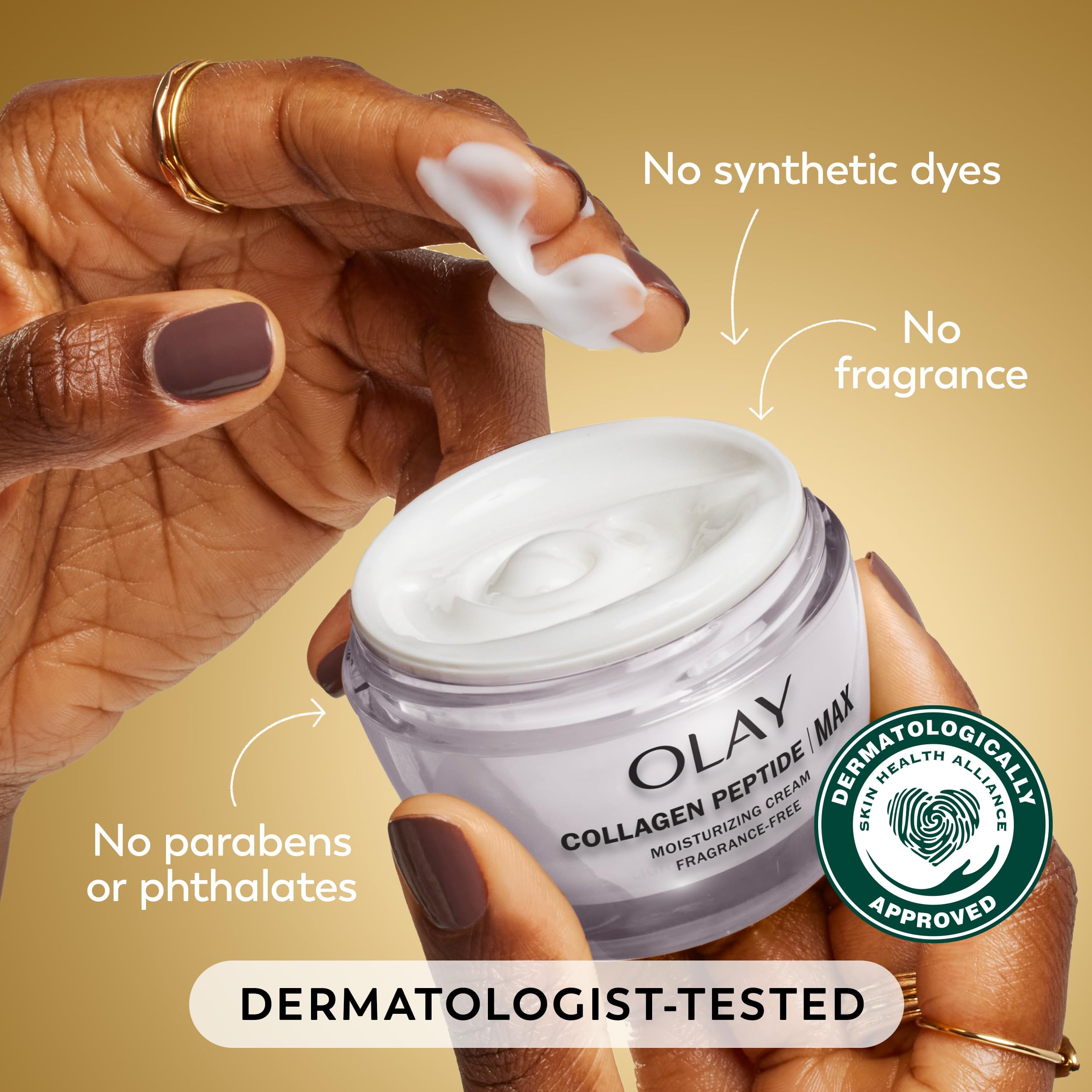 Olay Collagen Peptide Face Moisturizer, Firming Cream for Women, Fragrance-Free, Non-Greasy - Hydrating, Anti-Aging, Anti-Wrinkle