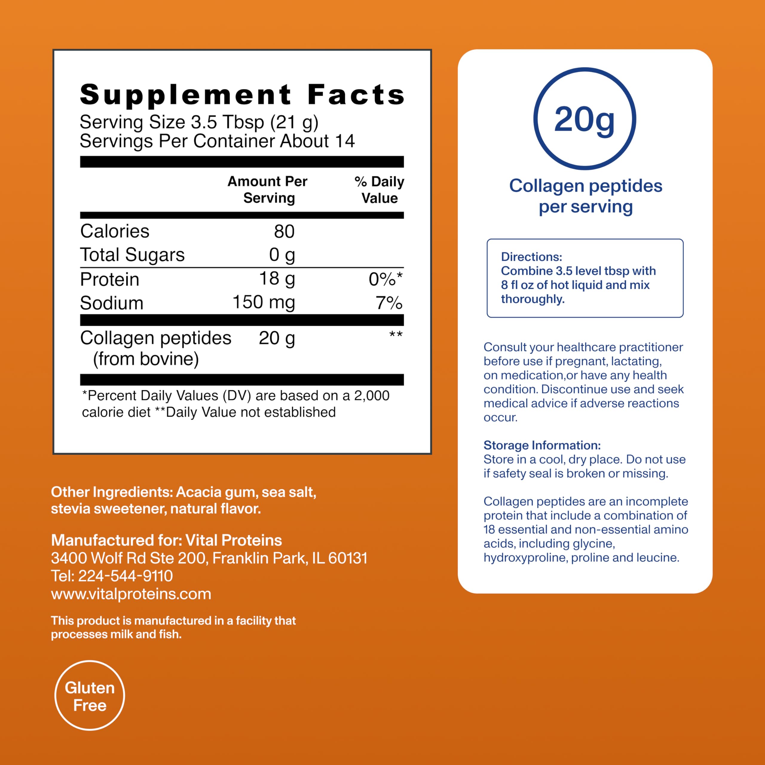 Vital Proteins® Pumpkin Spice Collagen Peptides, 20g Collagen Peptides, Healthy Hair, Skin, Nails & Joints