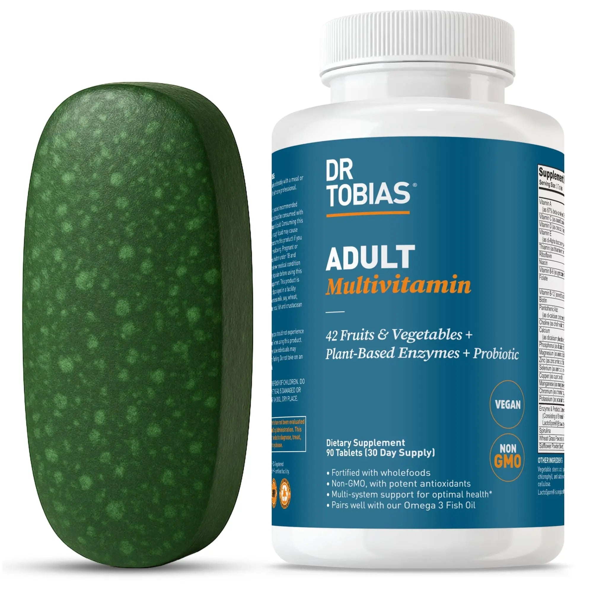 Dr. Tobias Adult Multivitamin for Women & Men, Immune Supporting Vitamins from 42 Fruits, Vegetables, Plus Probiotics, Vegan Multivitamins Dr. Tobias Au supplements