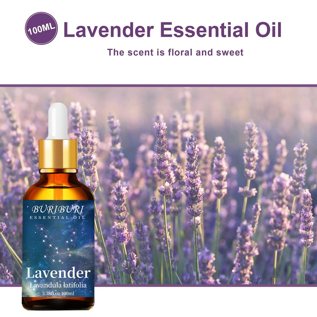 BURIBURI Lavender Essential Oil 100ML, 100% Pure Undiluted, Natural, Organic Aromatherapy Oil Lavender Oils BURIBURI Au supplements