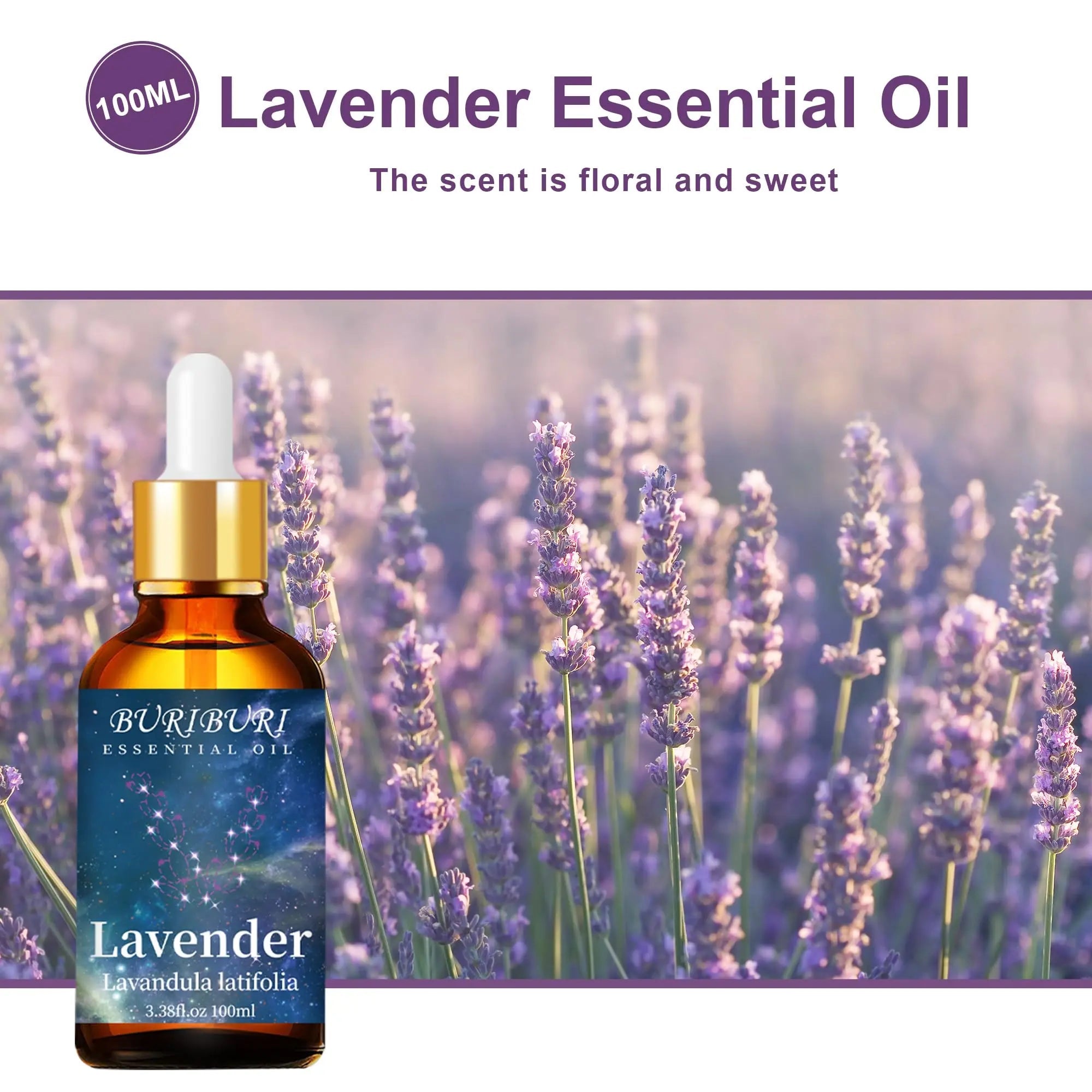 BURIBURI Lavender Essential Oil 100ML, 100% Pure Undiluted, Natural, Organic Aromatherapy Oil Lavender Oils BURIBURI Au supplements