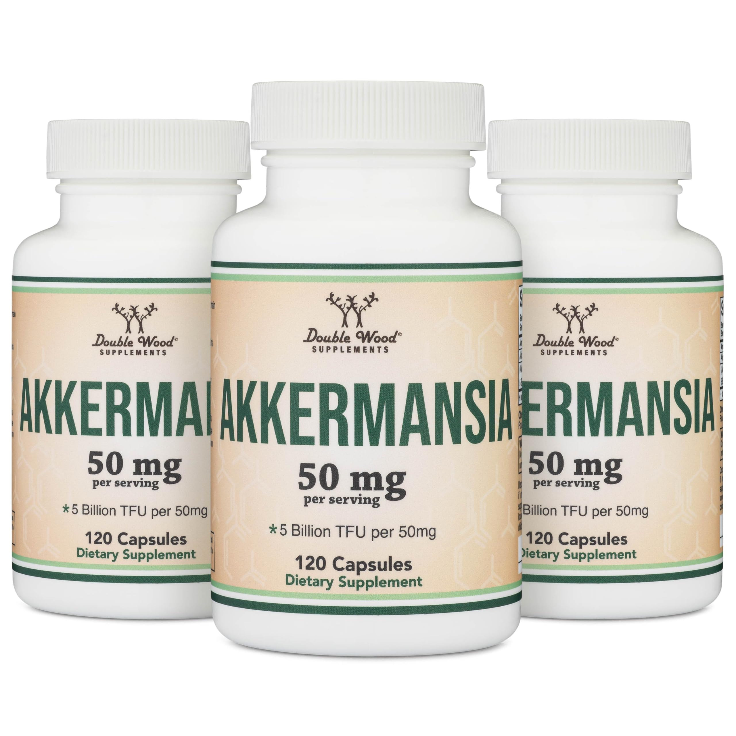 Akkermansia Probiotic and Postbiotic (Increases GLP-1 Production) 120 Capsules, 50mg per Serving (Third Party Tested to 5 Billion TFU per Serving, 50 Billion CFU per Gram) by Double Wood Double Wood Supplements Au supplements