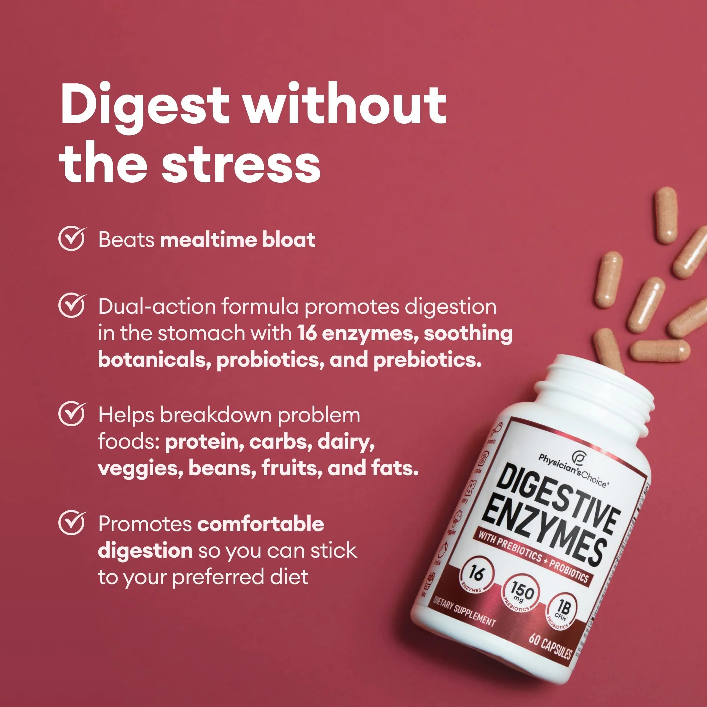 Physician's CHOICE Digestive Enzymes - Multi Enzymes, Bromelain, Organic Prebiotics Physician's CHOICE Au supplements