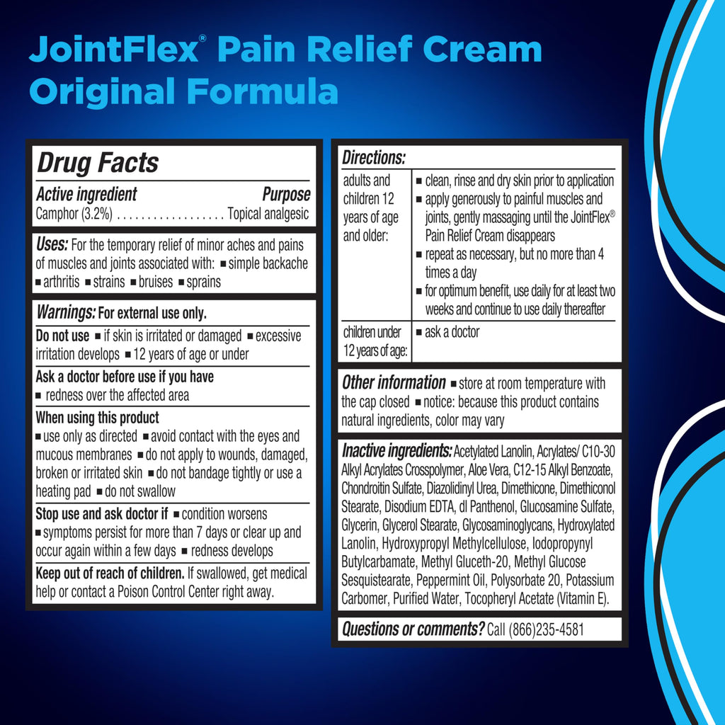 JointFlex Pain Relief Cream, Arthritis Pain Relief, Joint Pain Relief, 4 Ounce Tube JointFlex Au supplements