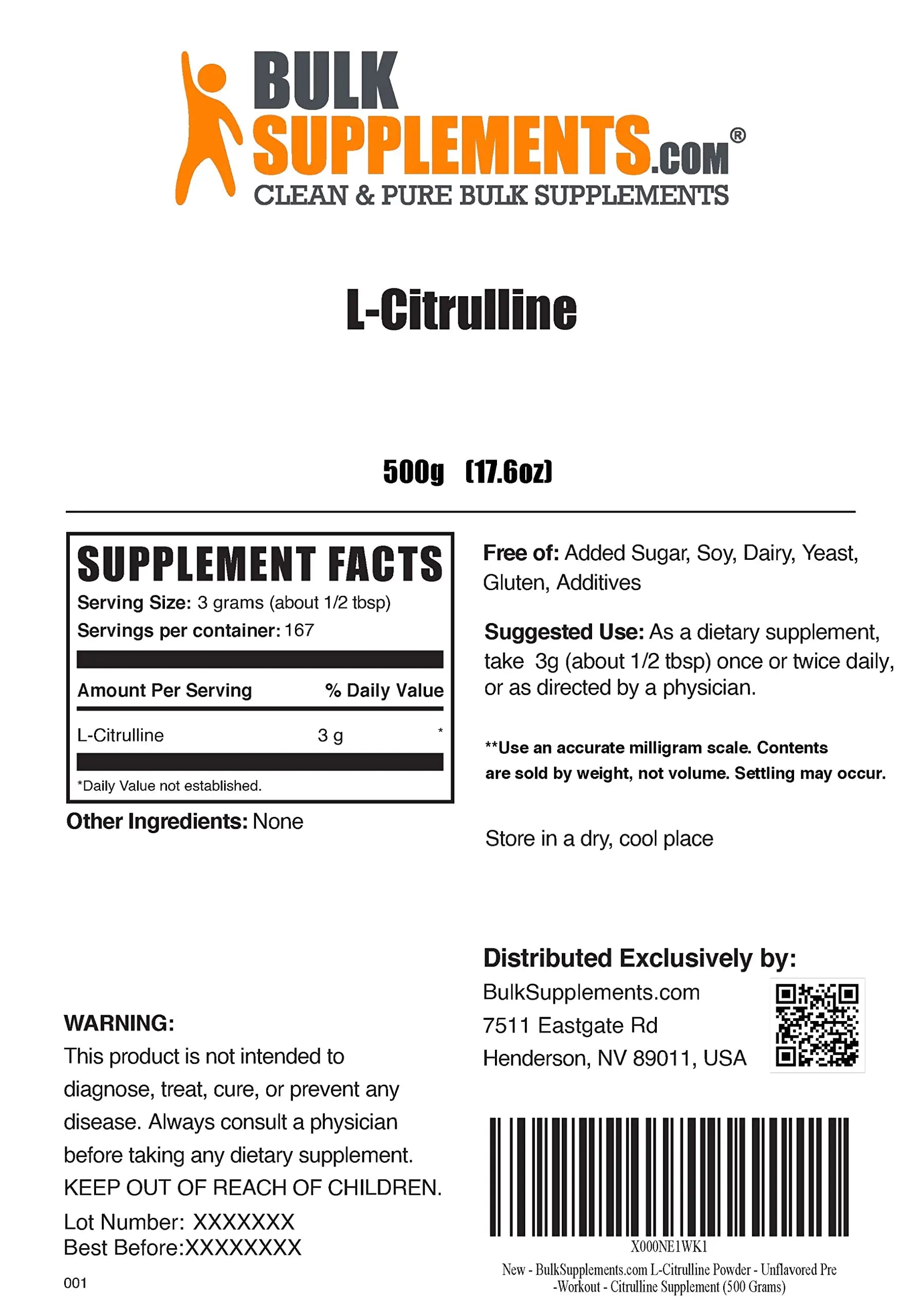 BULKSUPPLEMENTS.COM Beta Alanine 500g & L-Citrulline 500g Bundle BULKSUPPLEMENTS.COM Au supplements