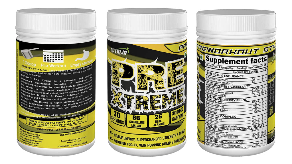 NutriJa Pre Xtreme - Pre Workout Supplement - 30 Servings (Tangy Orange) NutriJa Au supplements