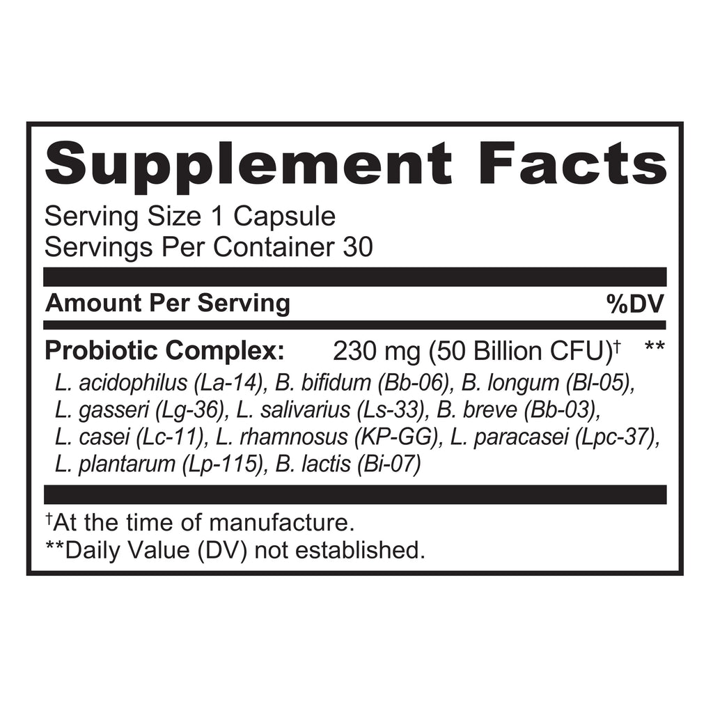 NATURELO Probiotics for Digestive Health, 50 Billion CFU, 30 Vegetarian Capsules, 11 Strains, Daily Use Supplement, Delayed Release, No-Fridge, Helps Boost Immune System,