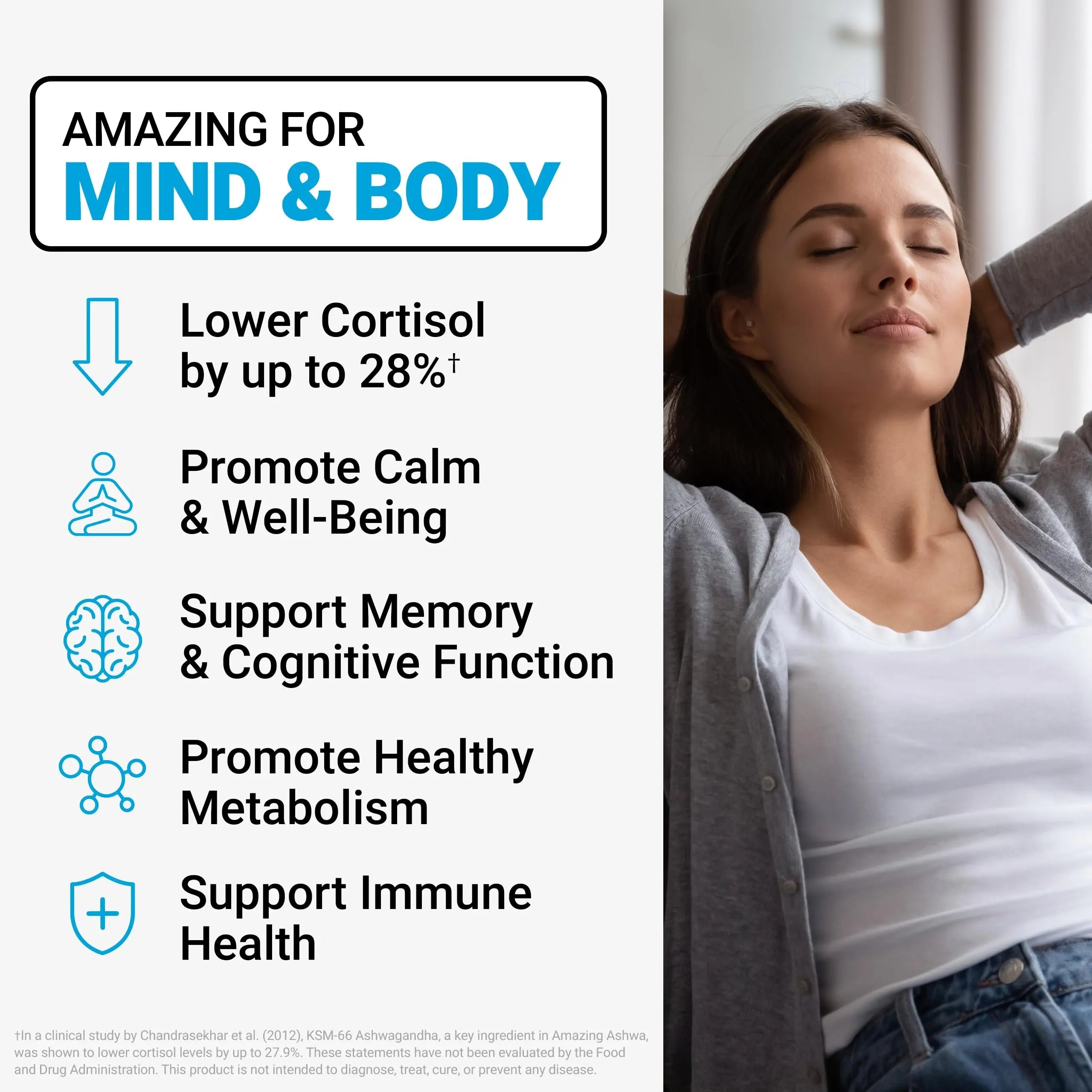 Force Factor Amazing Ashwa for Stress Relief, Memory, Focus, and Immune Support Health, Ashwaganda Supplement with KSM-66 Ashwagandha Force Factor Au supplements