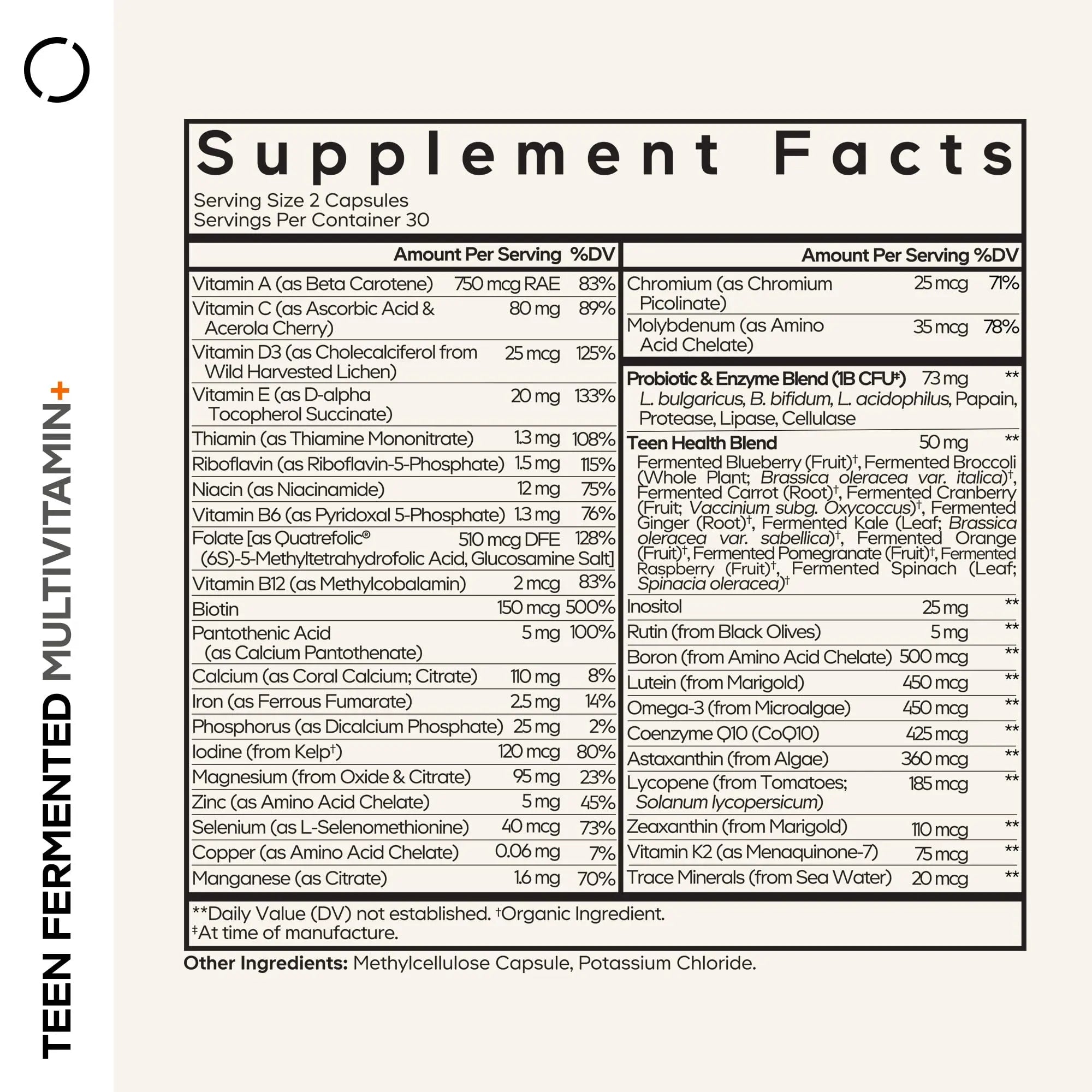 Codeage Teen Multivitamin Supplement – Daily Vitamins and Minerals for Teen Boys and Girls – Organic Whole Food Formula Codeage Au supplements