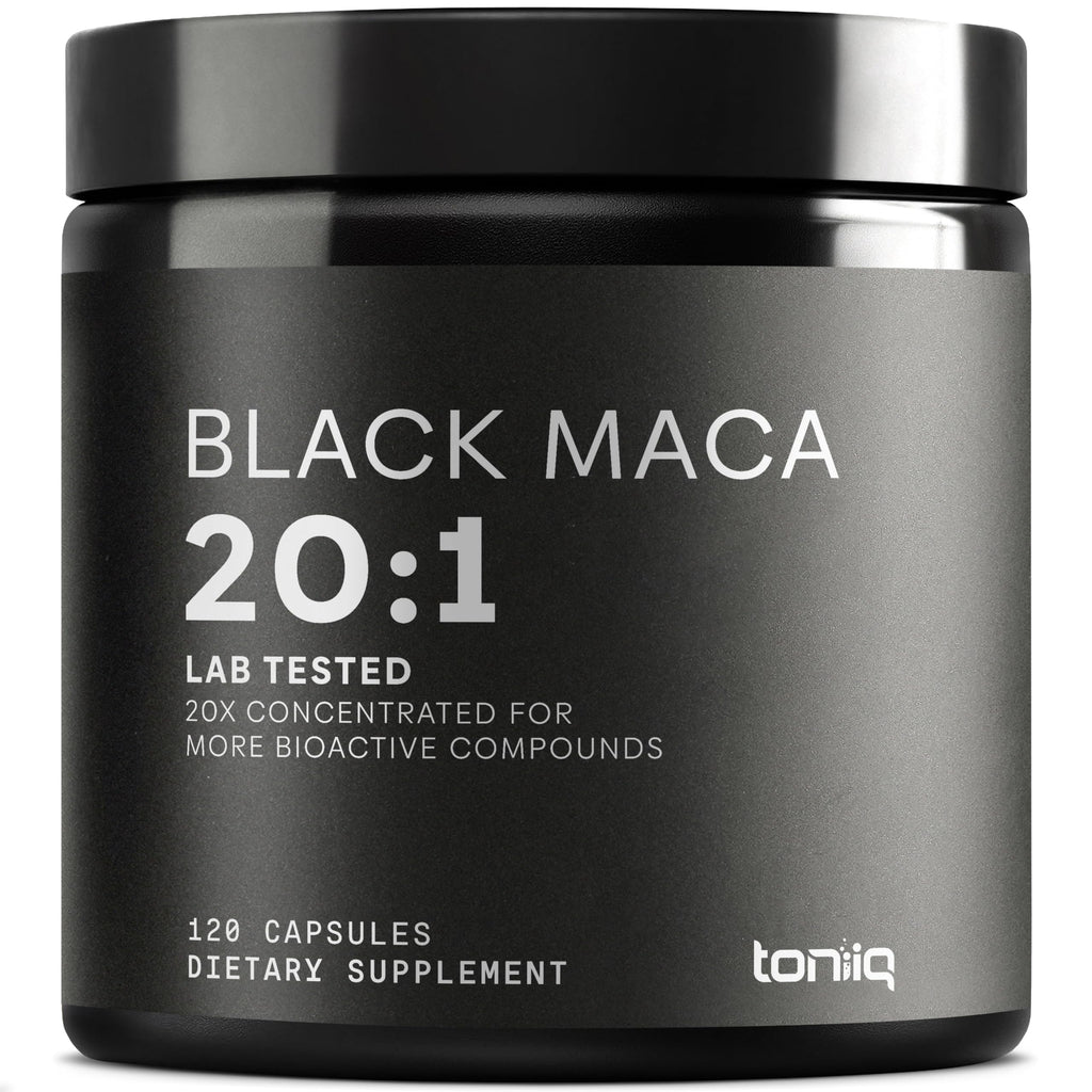 Toniiq Black Maca Root - Ultra High Potency 20:1 Extract - Single Origin, Wildcrafted & Highly Concentrated - Third-Party Lab Tested - 120 Capsules Toniiq Au supplements