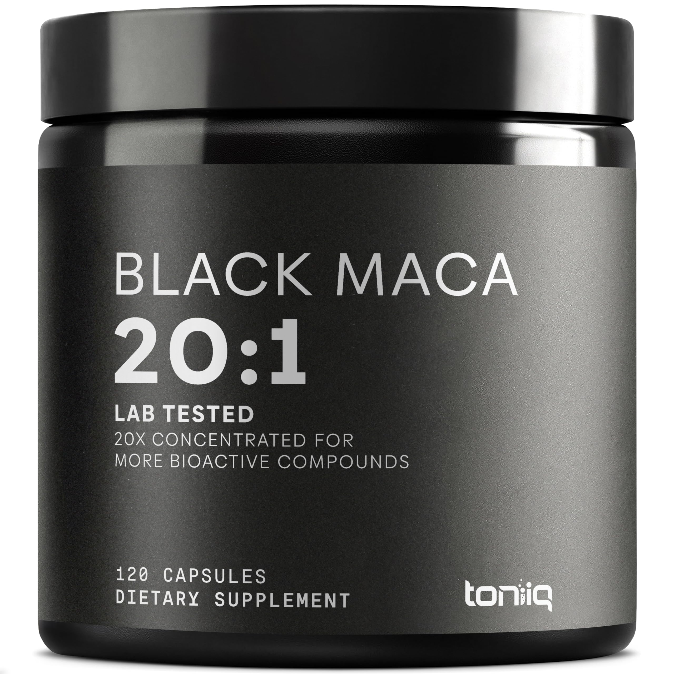 Toniiq Black Maca Root - Ultra High Potency 20:1 Extract - Single Origin, Wildcrafted & Highly Concentrated - Third-Party Lab Tested - 120 Capsules Toniiq Au supplements