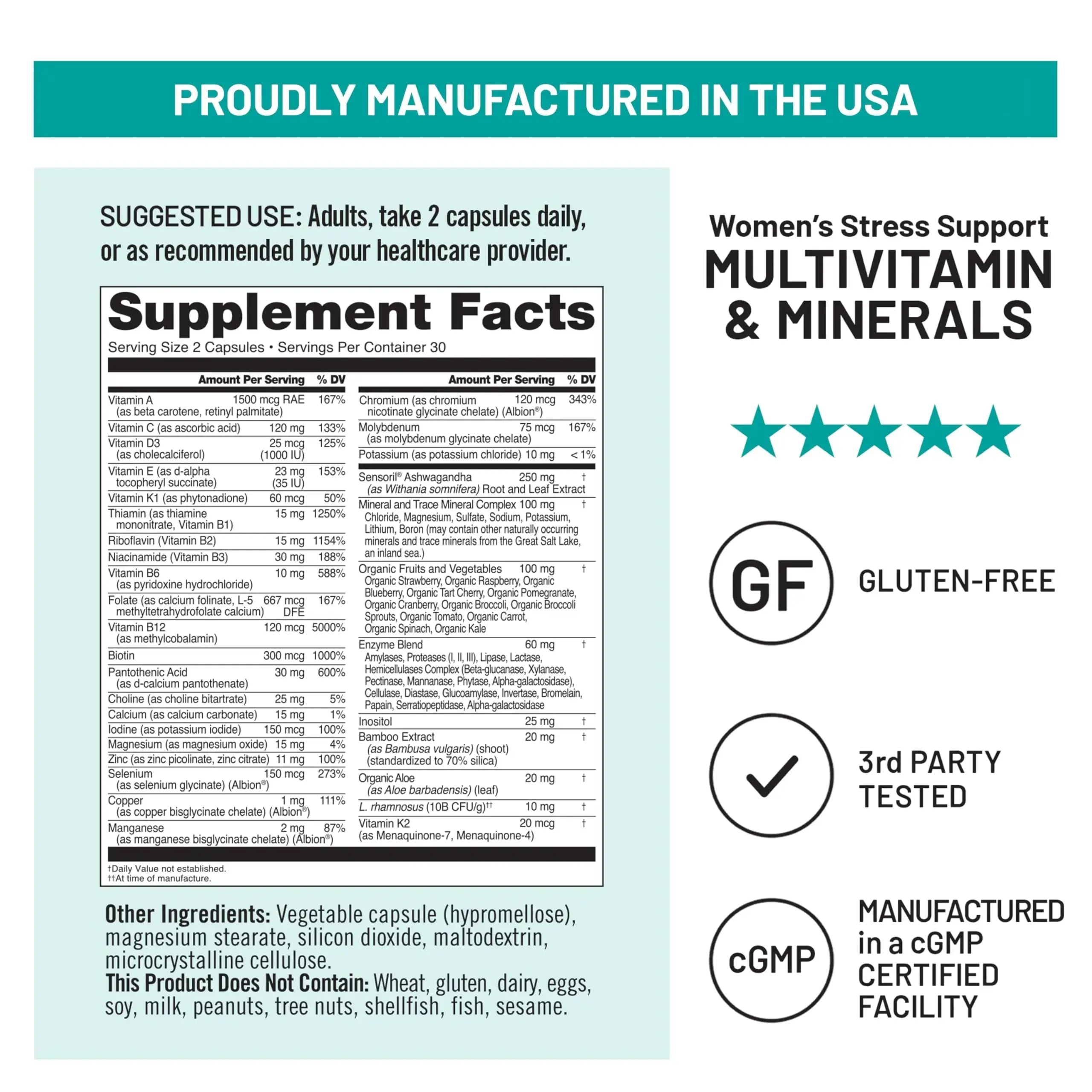 NatureWise [1 Multivitamin for Women Stress Support & Natural Minerals - 60 Capsules[30-Day Supply] + [1] Vitamin D3 5000iu + Organic Olive Oil - 30 Mini Softgels[30-Day Supply] NatureWise Au supplements