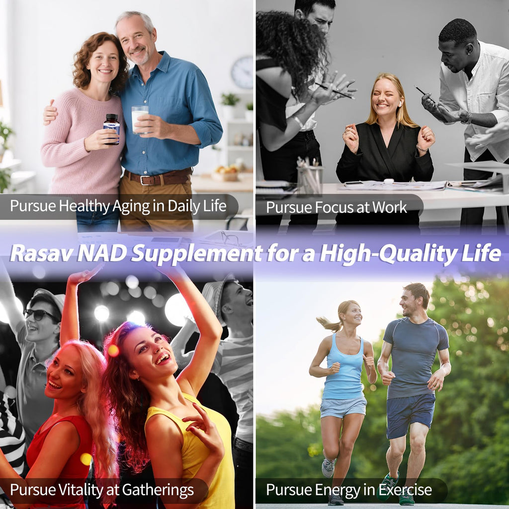Rasav NAD Supplement 10-in-1 Extra Strength – NAD Resveratrol with CoQ10, Urolithin A, Green Tea Extract & ALA – NMN Supplement Alternative for Women & Men Rasav Au supplements