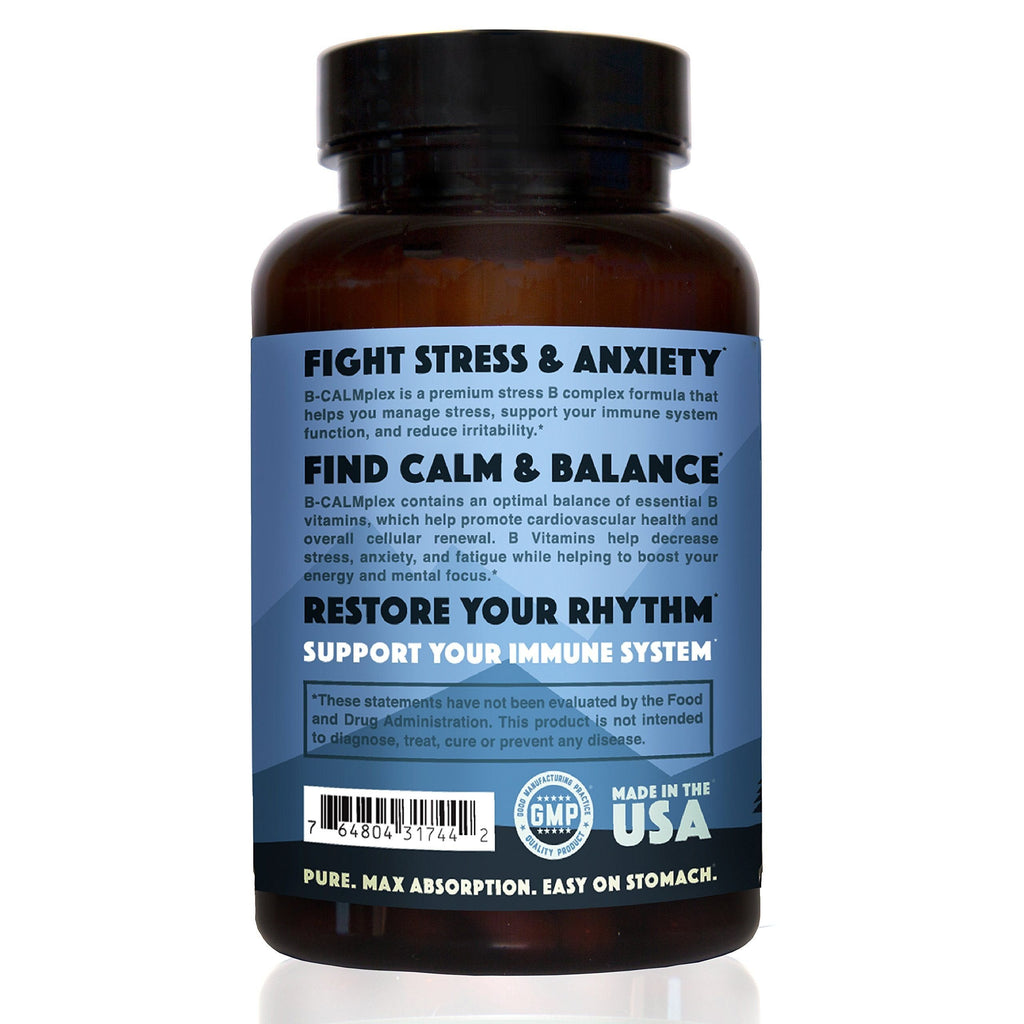 Natural Rhythm B-CALMplex B-Complex Vitamin Supplement, Comprehensive B Vitamin Blend with Methylfolate & B12, 3 Month Supply, 90 Capsules