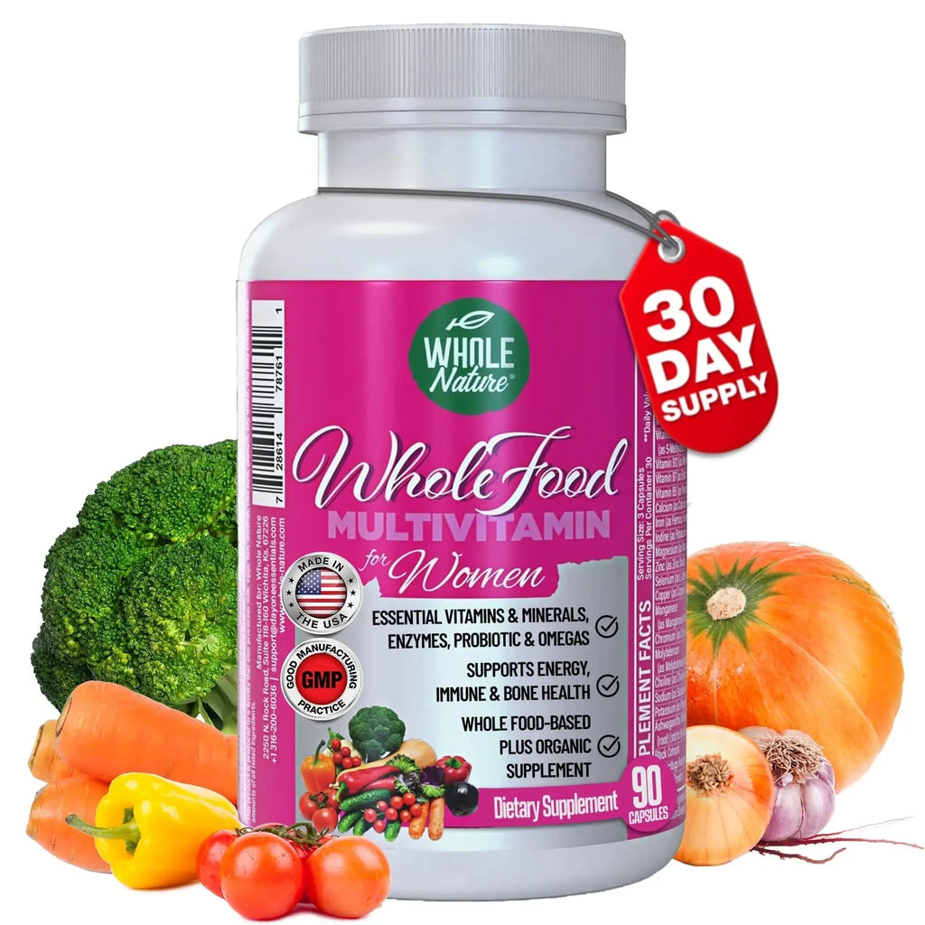 Whole Nature Whole Food Multivitamin for Women Womens Multi Vitamin with Folate, B12 Methyl, Vitamins, Minerals, Probiotics and Omegas Whole Nature Au supplements