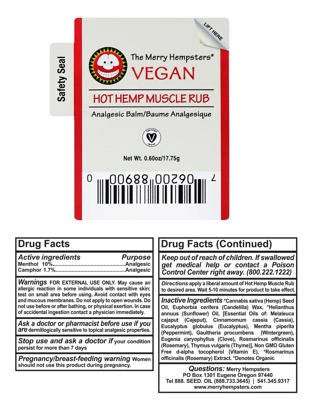 Merry Hempsters Vegan Hot Hemp Muscle Rub Single (2-Pack) The Merry Hempsters Au supplements