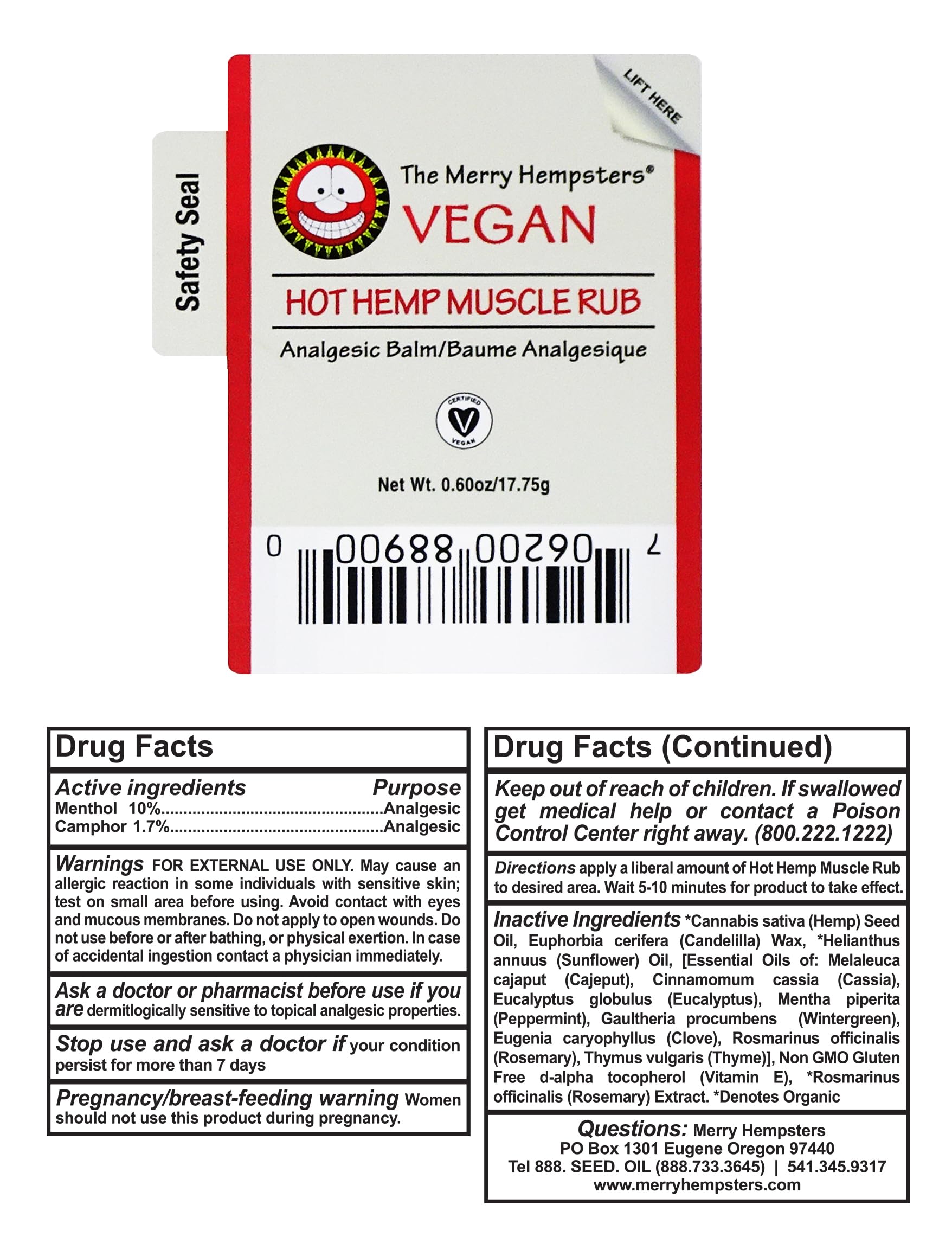 Merry Hempsters Vegan Hot Hemp Muscle Rub Single (2-Pack) The Merry Hempsters Au supplements