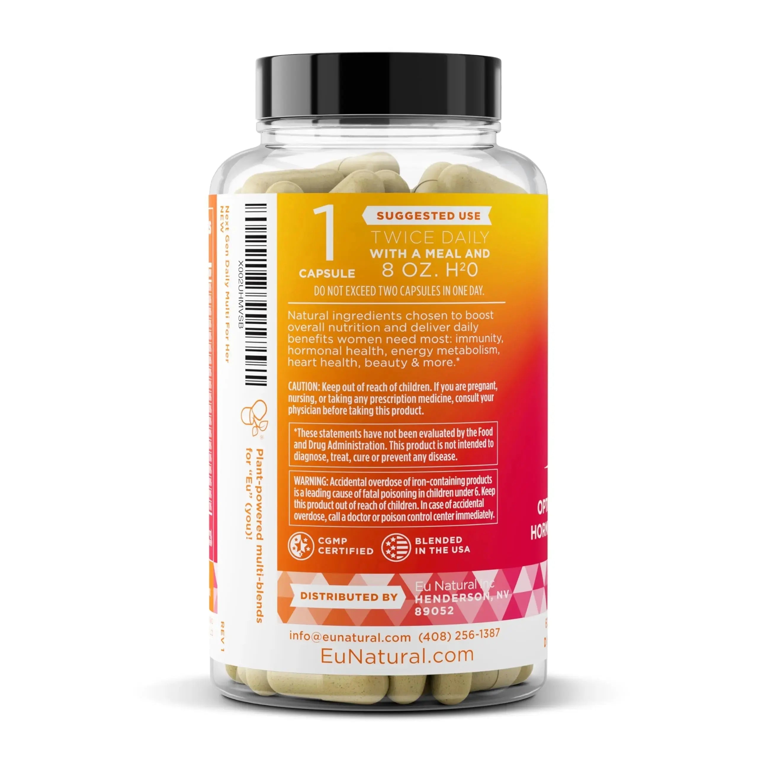 Next Gen Multivitamin for Women – 22 Optimized Vitamins for Immunity, Beauty, Brain, Energy, Bones and Heart – Vitamin C, D, E, K, Iron, B6 and DHA Eu Natural Au supplements