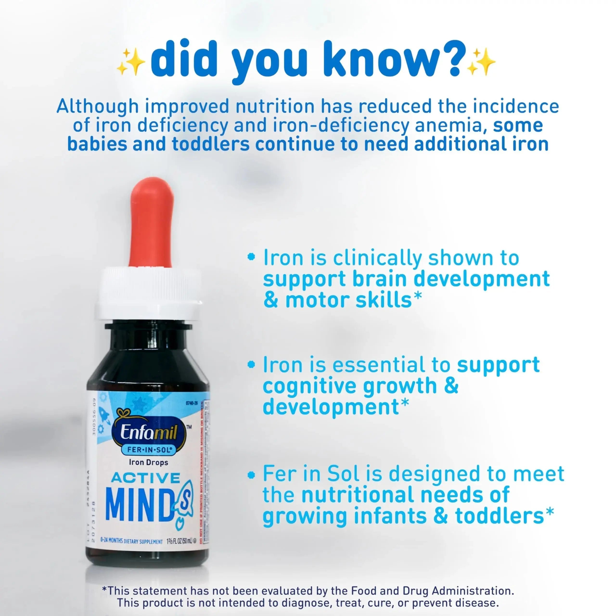 Enfamil Poly-Vi-Sol and Fer-in-Sol Iron Liquid Drop Multivitamin Supplements for Infants and Toddlers, 2x50 mL Dropper Bottle Enfamil Prenatals & Baby Vitamins Au supplements