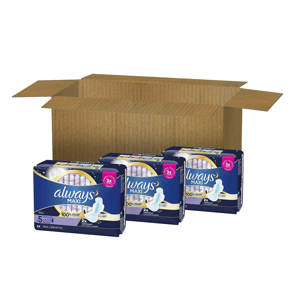 Always Maxi Overnight Pads with Wings, Size 5, Extra Heavy Overnight Always Au supplements