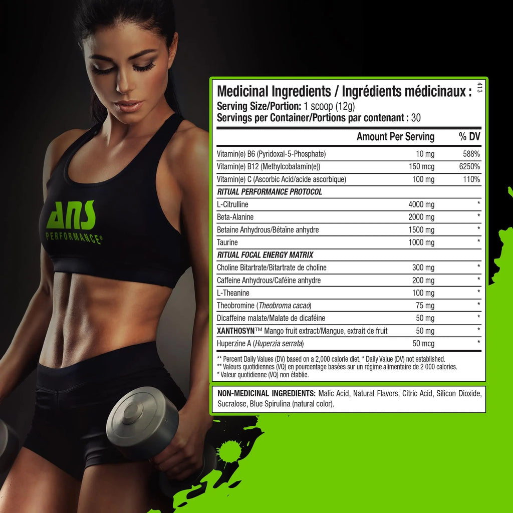 ANS Performance Ritual Pre Workout (30 Servings, 12.7 oz) - Complete Preworkout Formula ANS Performance Au supplements
